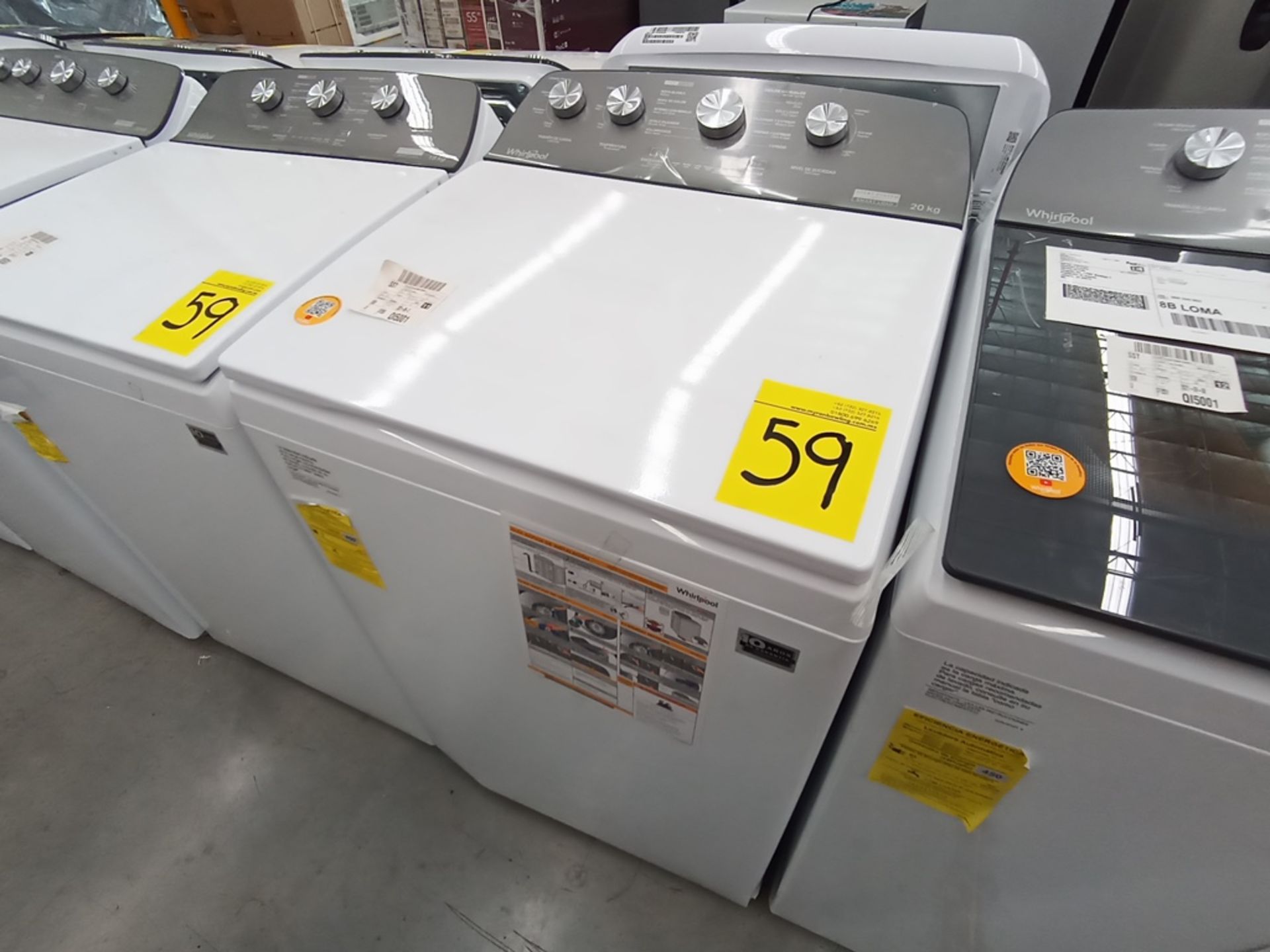 Lote de 3 Lavadoras contiene: 1 Lavadora de 20KG, Marca Whirlpool, Modelo 8MWTW2024MJMD, Serie HLA3