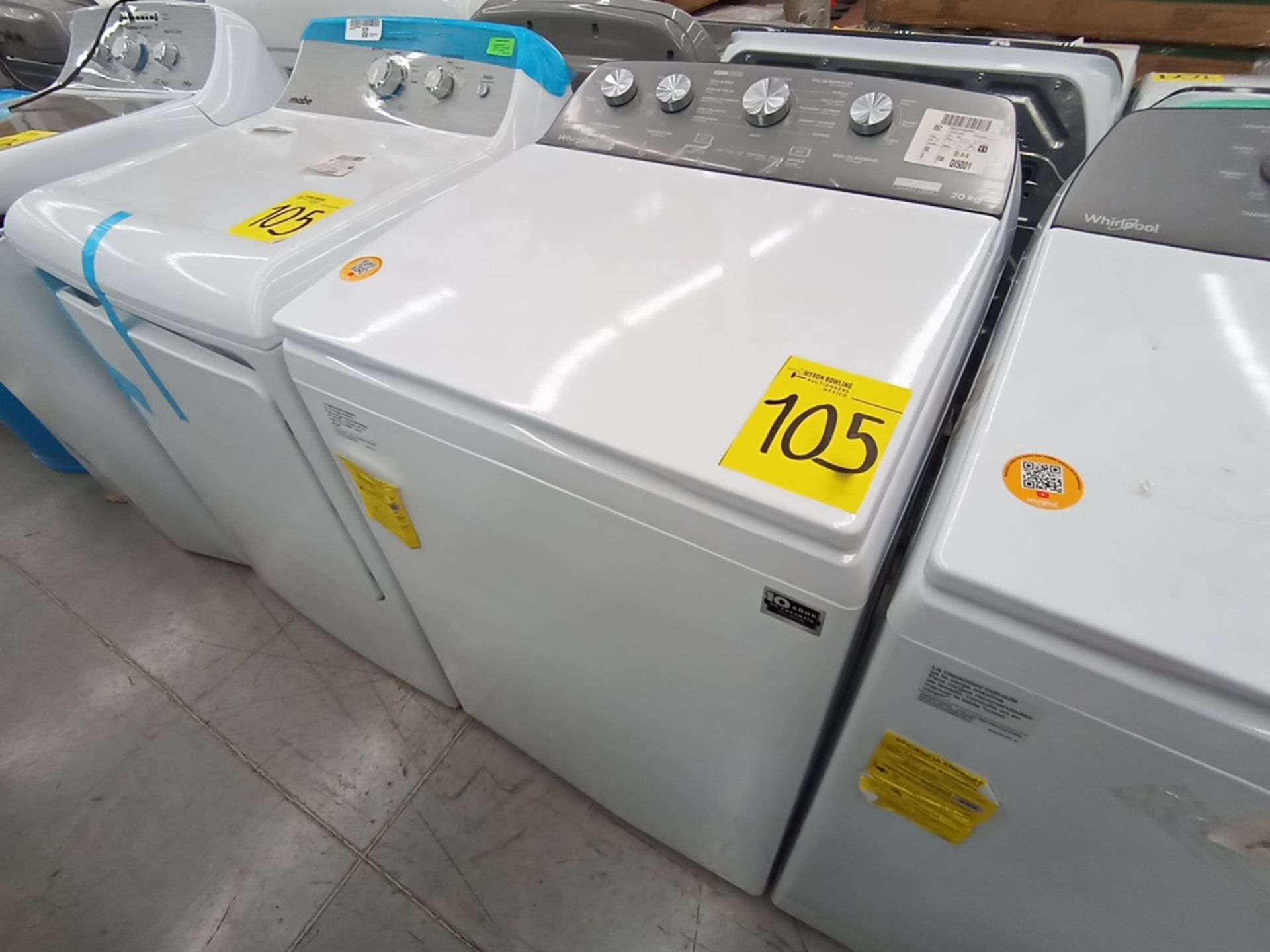 Lote de 3 Lavadoras contiene: 1 Lavadora de 18KG, Marca Whirlpool, Modelo 8MWTW1813MJMD, Serie HLA3 - Image 4 of 12