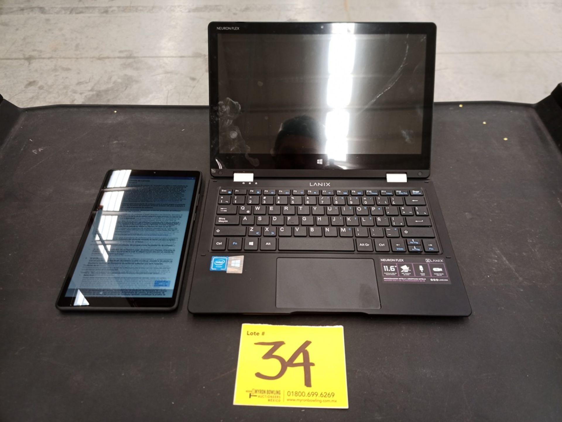 Lote de Computadora + Tablet contiene: 1 Computadora tipo mini Laptop marca Lanix, Modelo NeuronFle