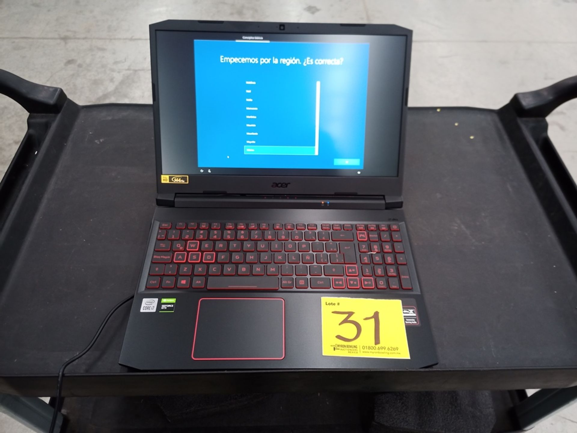 Computadora tipo laptop marca Acer Modelo Nitro 5 Core I7, No de serie NHQ7MAL01J1190F9FE3400, 8GB - Image 9 of 17