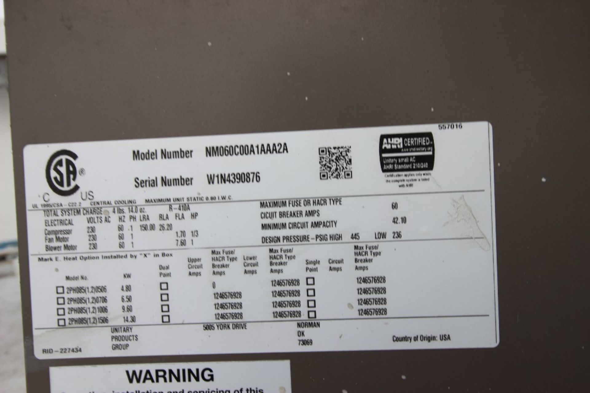 Unidad condensadora para aire acondicionado de un ventilador marca SA, modelo:NM060C00A1AAA2A, núme - Bild 23 aus 27