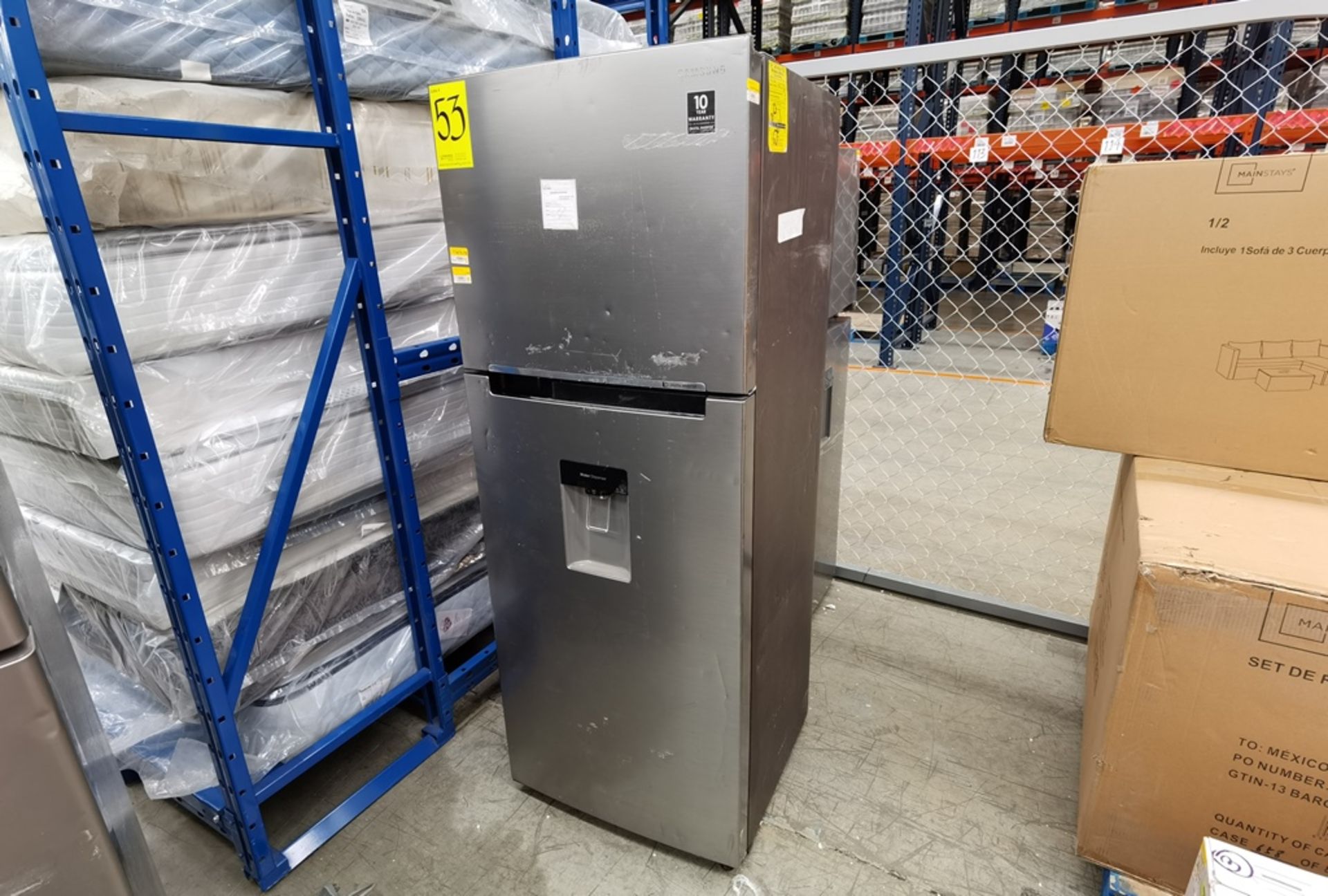 1 Refrigerador con Dispensador de Agua Marca Samsung, Modelo RT38K57IJ59, Serie 834R, Color Gris, D