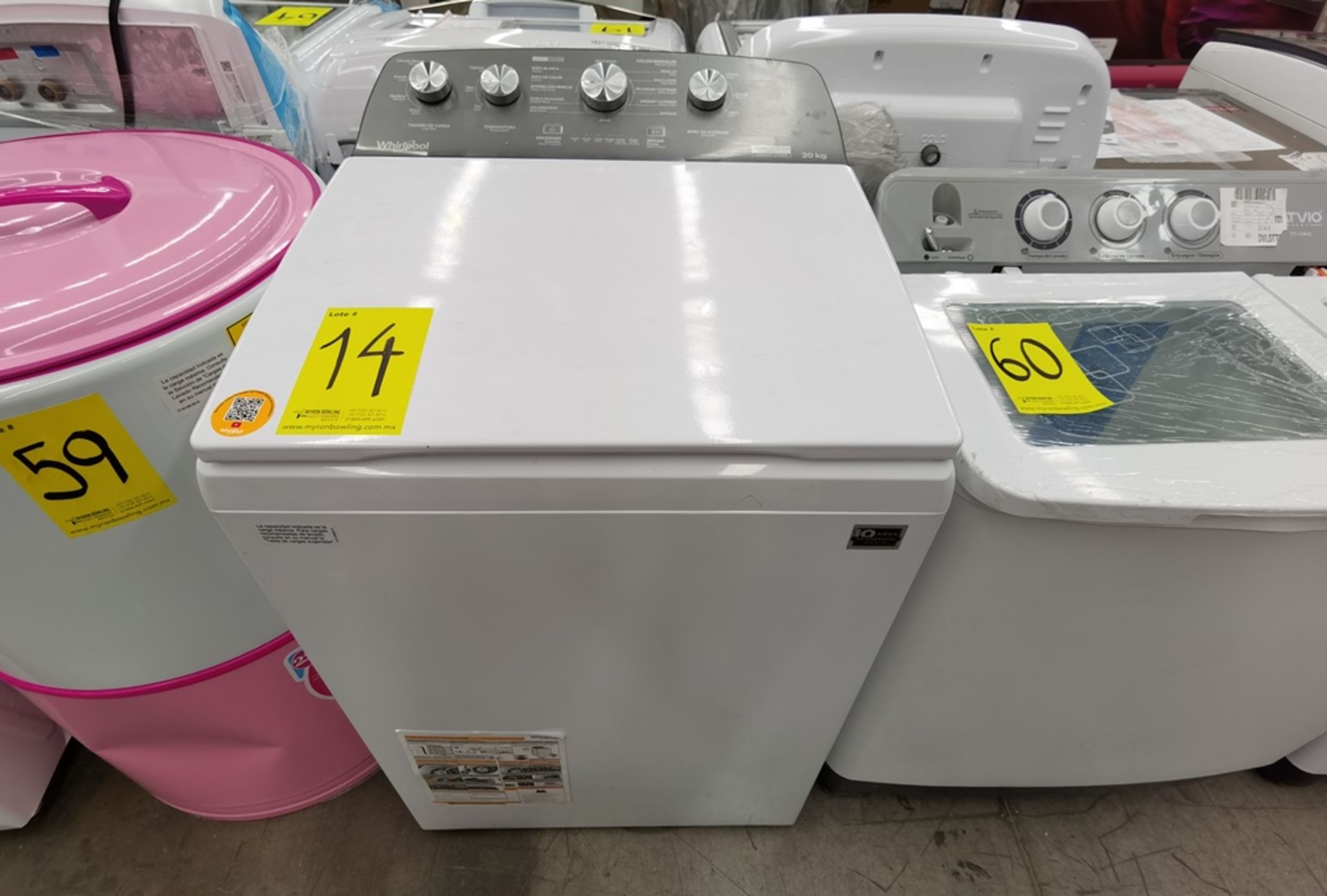 1 Lavadora de 20 Kg, Marca Whirlpool, Modelo 8MWTW2024MJM0, Serie 5716, Color Blanco, Daños estétic - Image 3 of 11