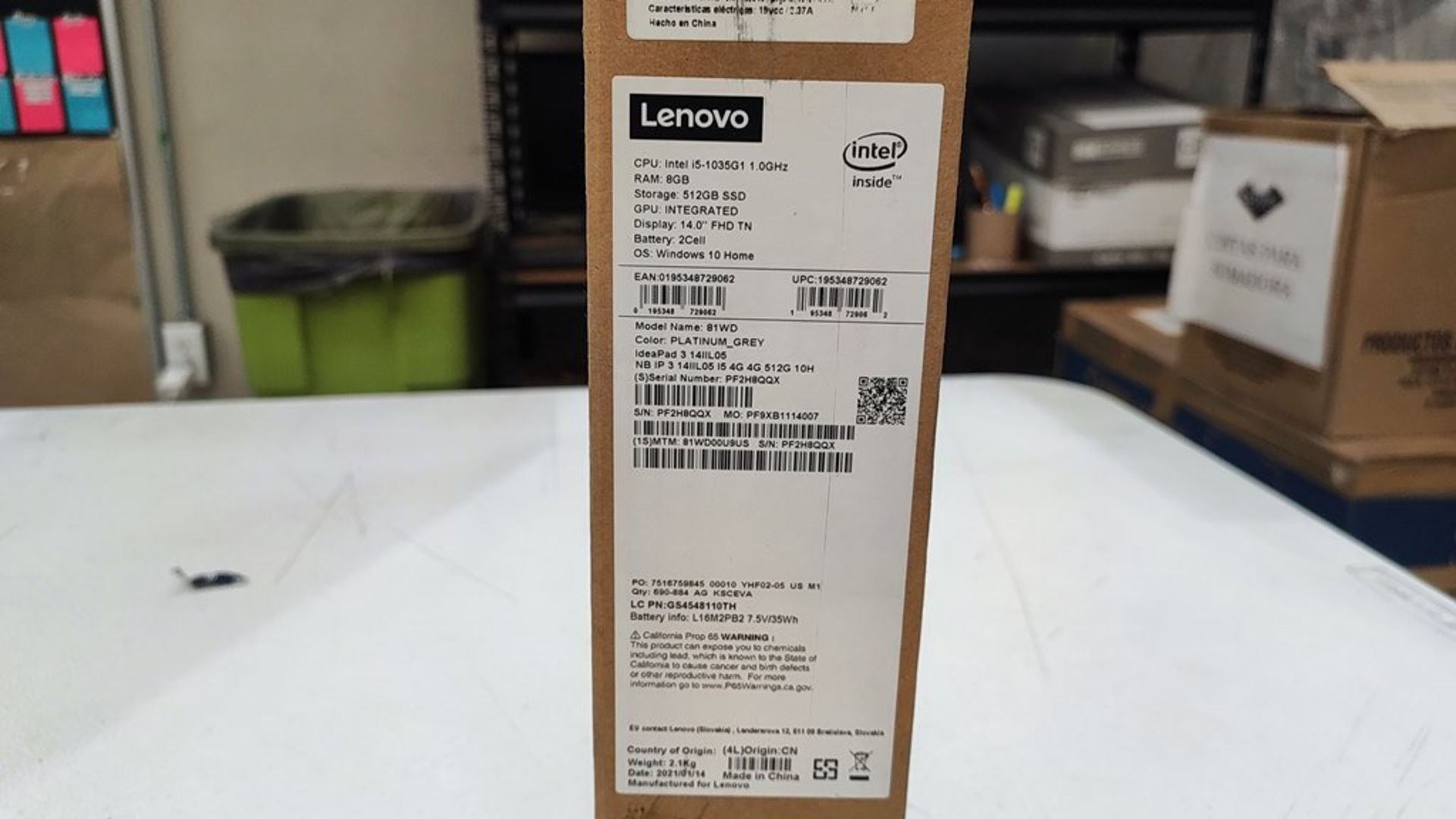 1 Lap Top Marca Lenovo con 8 GB de RAM, 512 Gb de Almacenamiento SSD, Procesador Core i5, Color Gri - Image 7 of 8