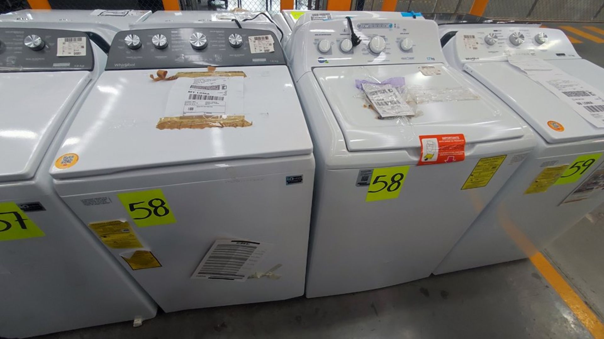 Lote de 2 Lavadoras contiene: 1 Lavadora de 19 Kg, Marca Whirlpool, Modelo 8MWTW1934MJM0, No de ser