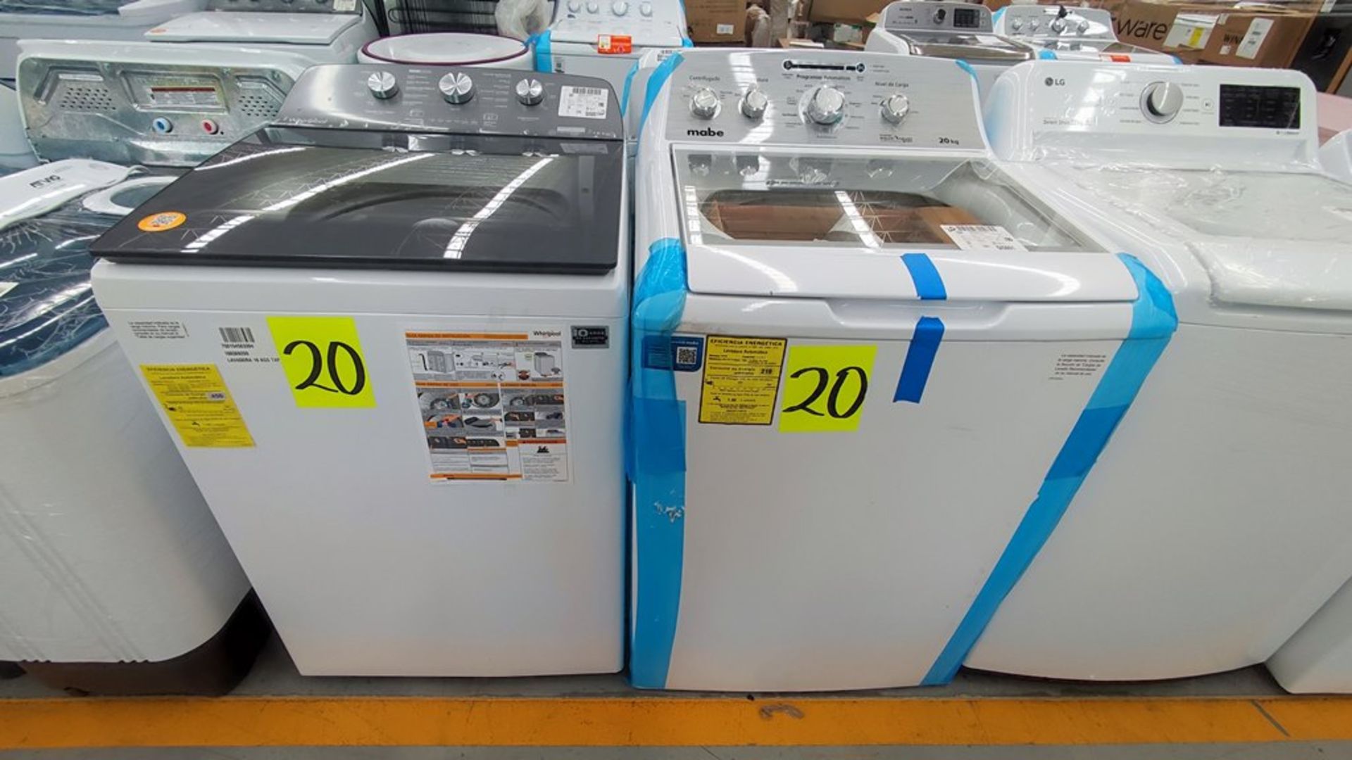 Lote de 2 Lavadoras contiene: 1 Lavadora de 18 Kg, Marca Whirlpool, Modelo 8MWTW1823WJM0, No de ser