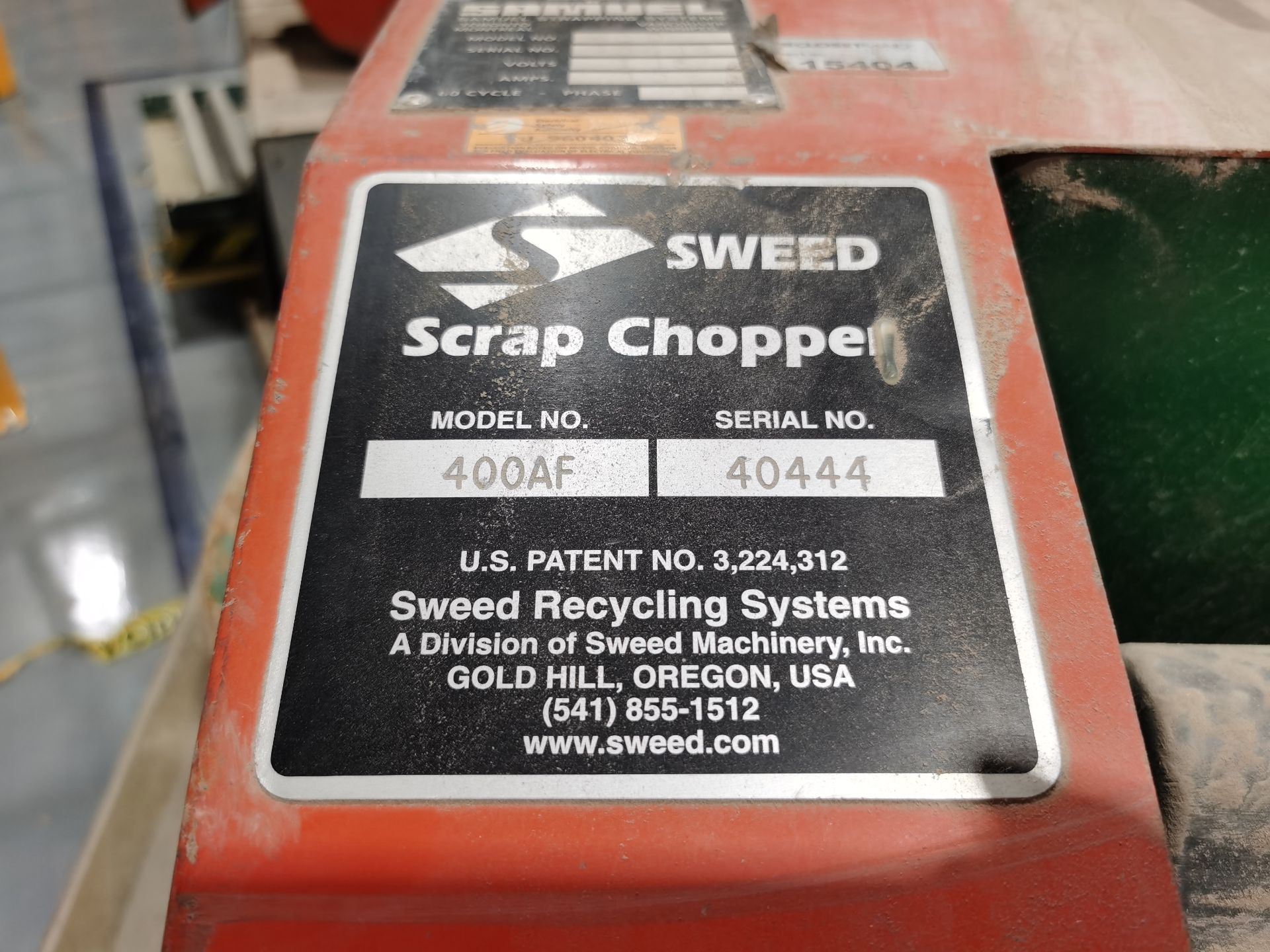 Sweed Scrap Chopper, Model 400, S/N 40444, 115 V/ 60 Hz, ASSET NUMBER 15404, Equipment - Image 13 of 14