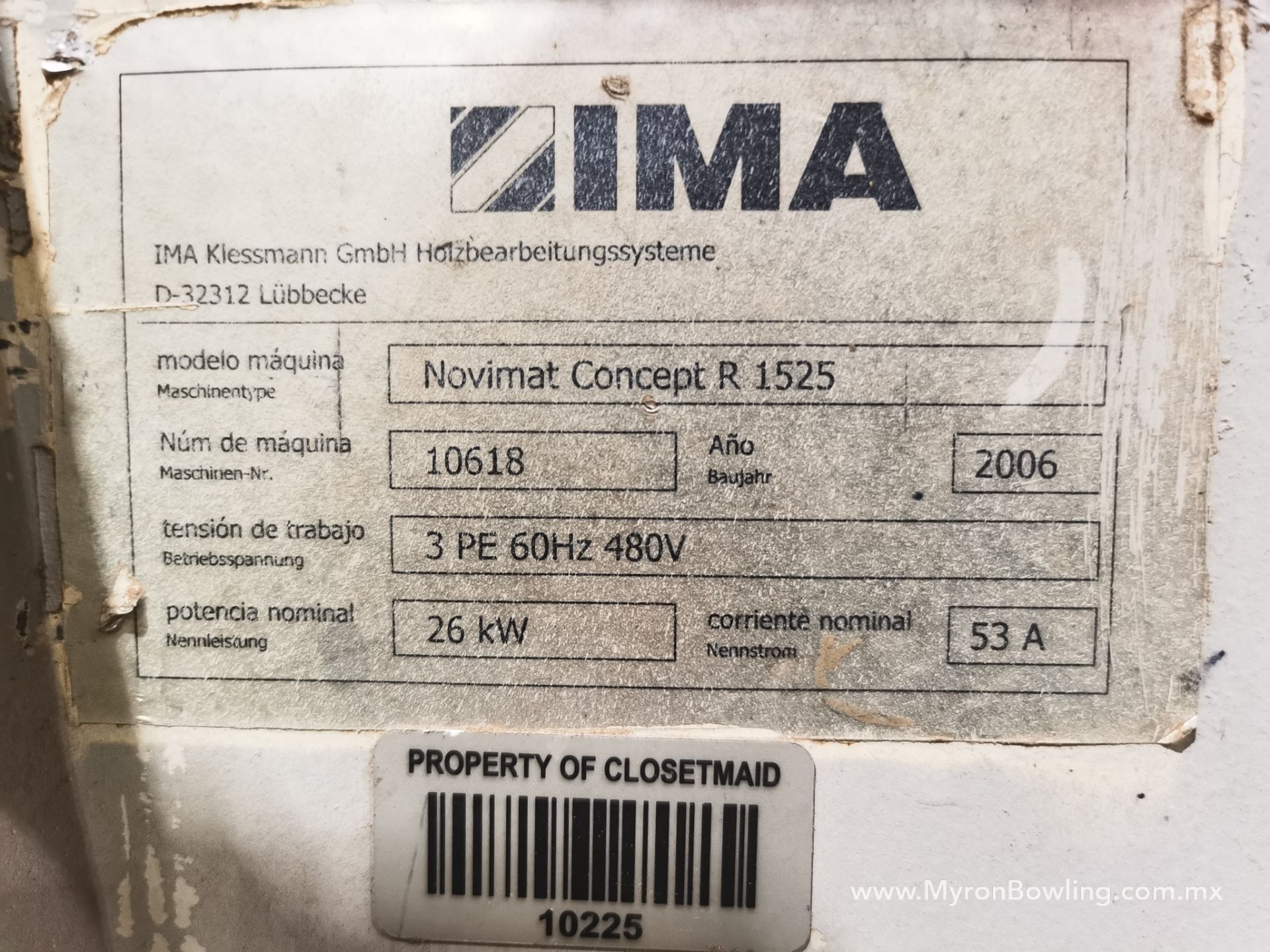 Ima Edge Bander, Model Novimat Concept 1/G80/R1525/3, S/N 10618, Year 2006, 480 V / 60 Hz, 53 AMPS - Image 64 of 65