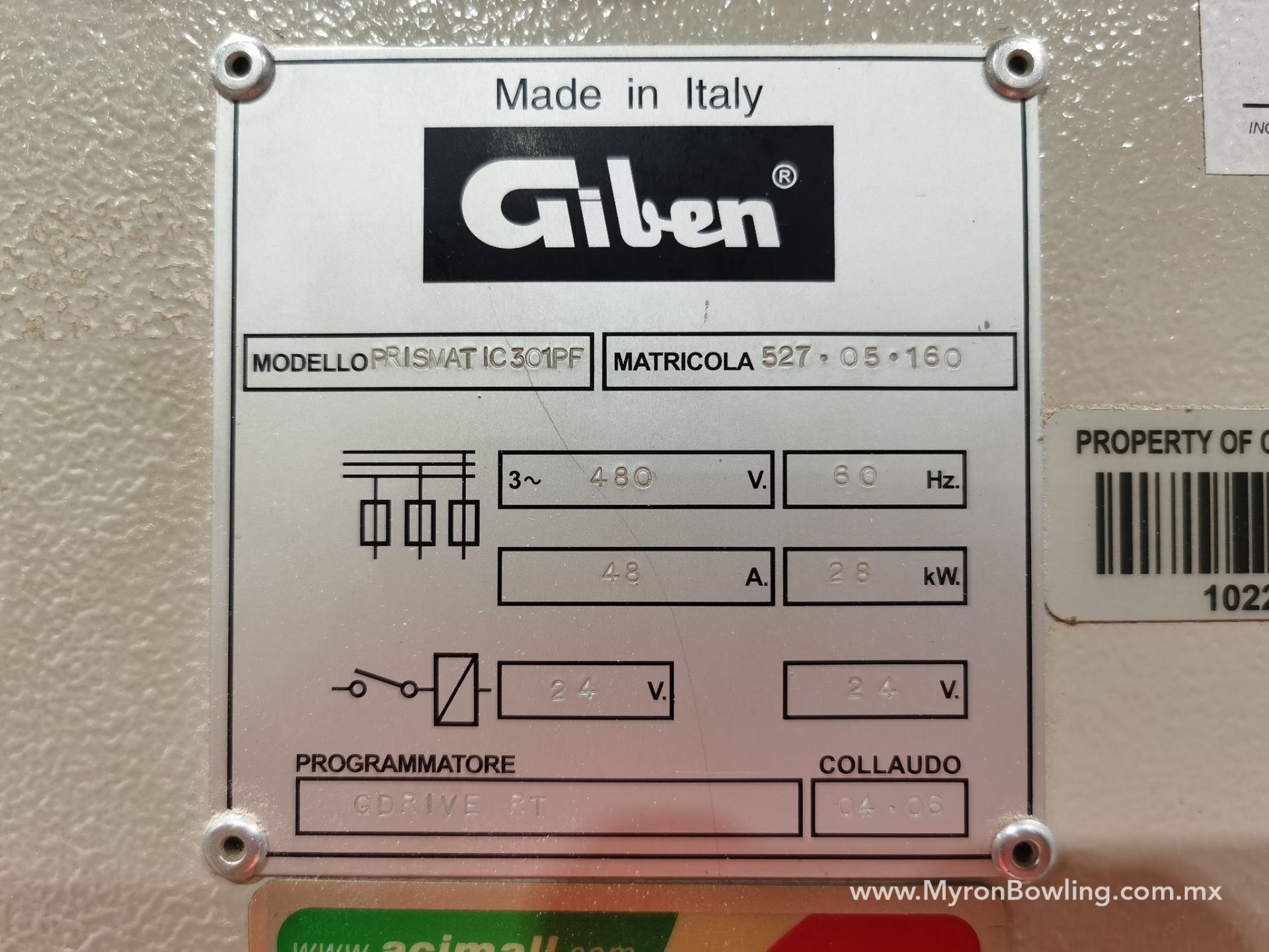 Giben Co Saw Machine (Strip Cell), Model PRISMATIC 301 PF, S/N 527-05-160, Year 2006, 480 V / 60 Hz - Image 13 of 32