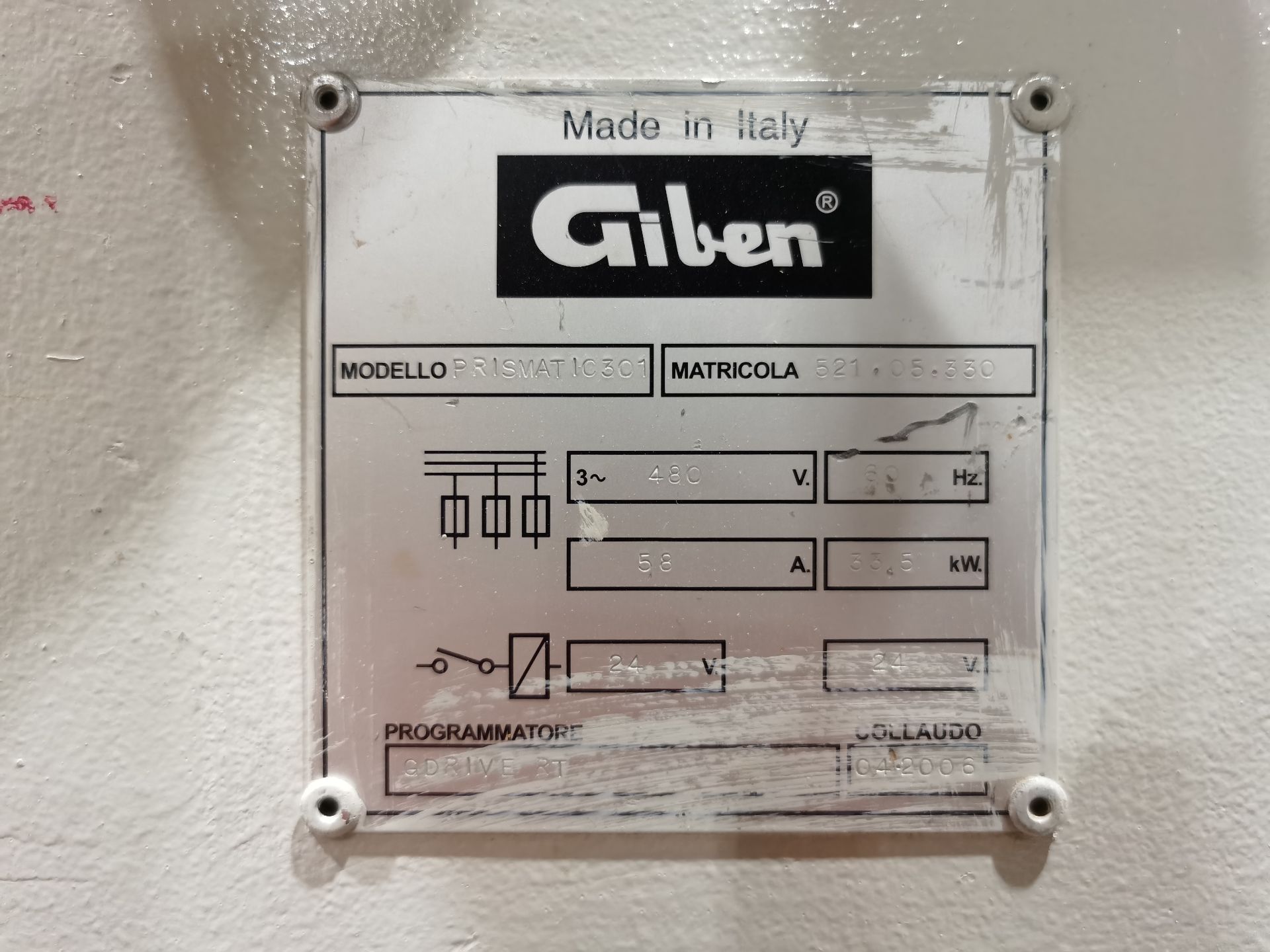 Giben Beam Saw Machine, Model PRISMATIC 301 SPT, S/N 521.05.330, Year 2006, 480 V / 60 Hz - Image 12 of 38