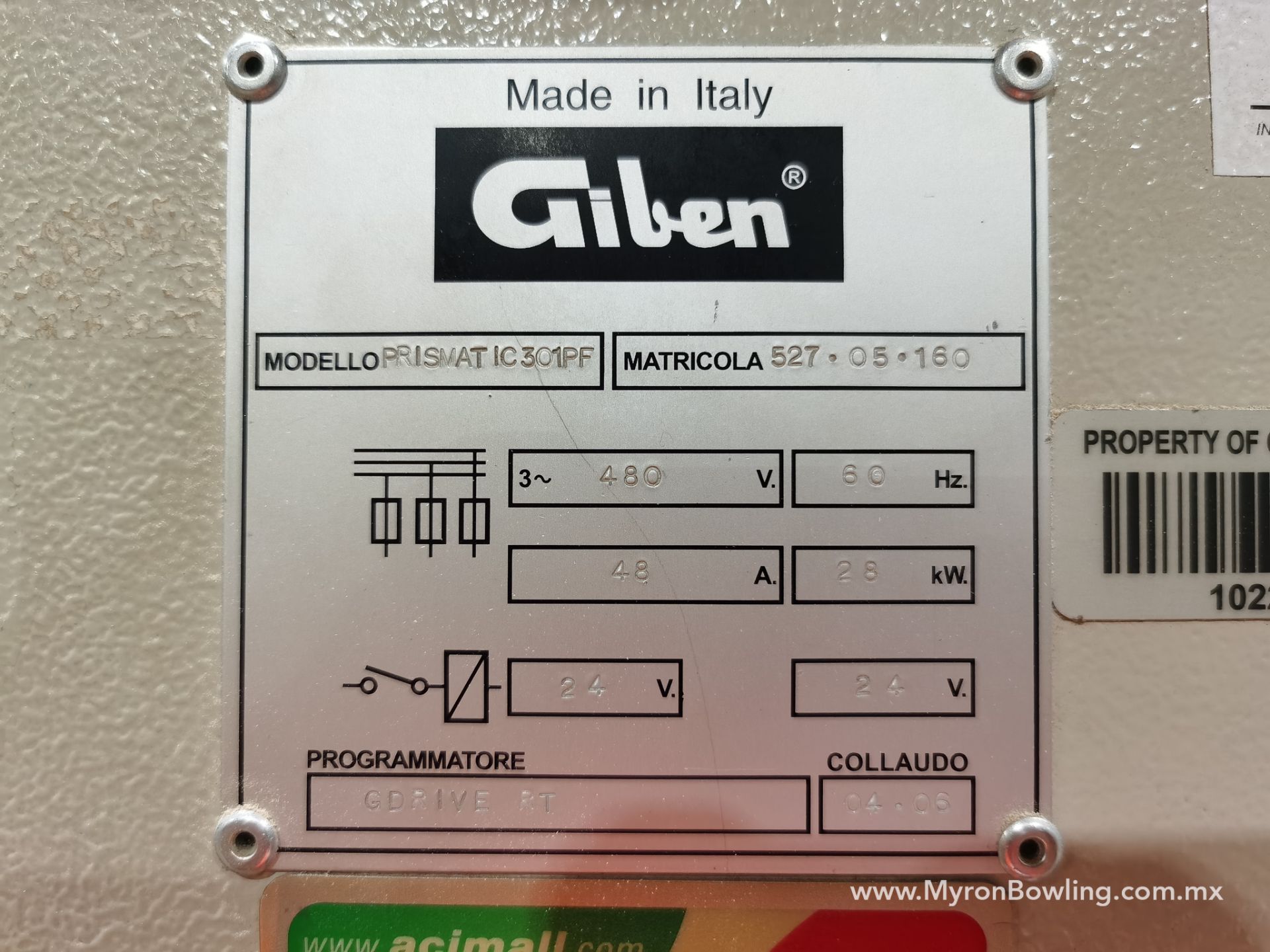 Giben Co Saw Machine (Strip Cell), Model PRISMATIC 301 PF, S/N 527-05-160, Year 2006, 480 V / 60 Hz - Image 12 of 32