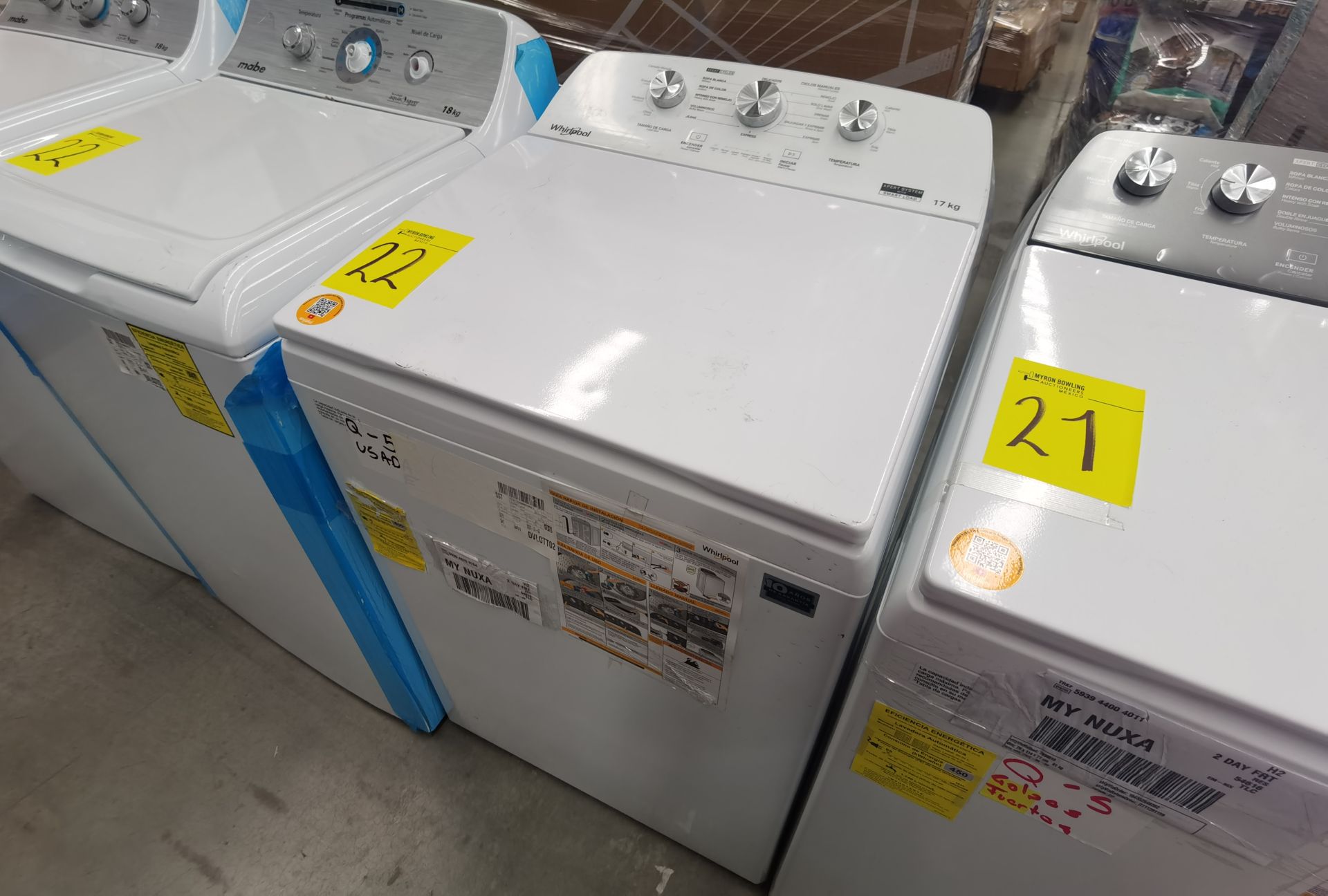 Lote de 2 Lavadoras contiene: 1 Lavadora de 17 Kg, Marca WHIRLPOOL, Modelo 8MWTW1713MJQ0, No de - Image 3 of 11