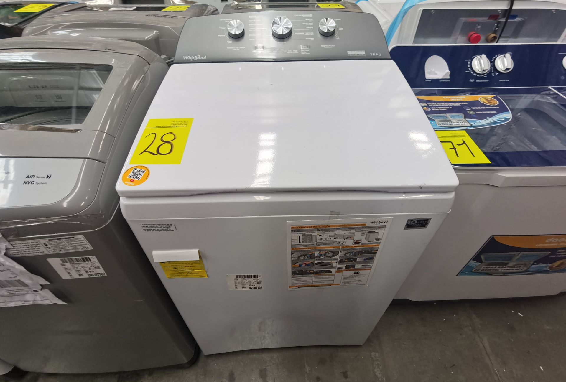 Lote de 2 Lavadoras contiene: 1 Lavadora de 18 Kg, Marca Whirlpool , Modelo 8MWTW1823WJM0 , No - Image 6 of 11