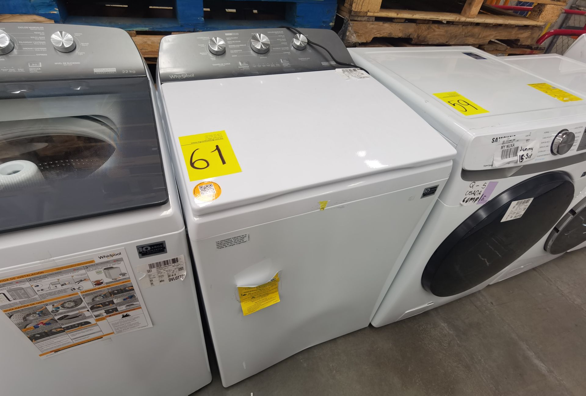 Lote de 2 Lavadoras contiene: 1 Lavadora de 18 Kg, Marca Whirlpool , Modelo 8MWTW1823WJM0 , No - Image 7 of 11