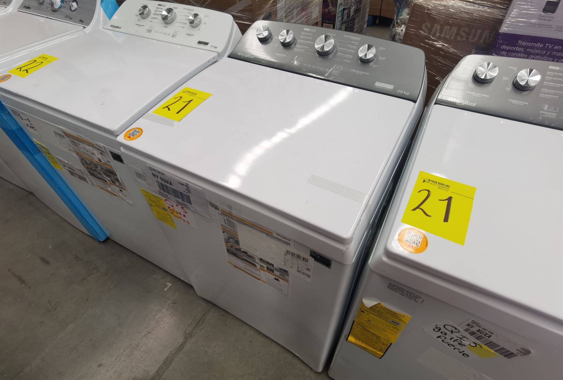 Lote de 2 Lavadoras contiene: 1 Lavadora de 19 Kg, Marca WHIRLPOOL, Modelo 8MWTW1934MJM0, No de - Image 8 of 11