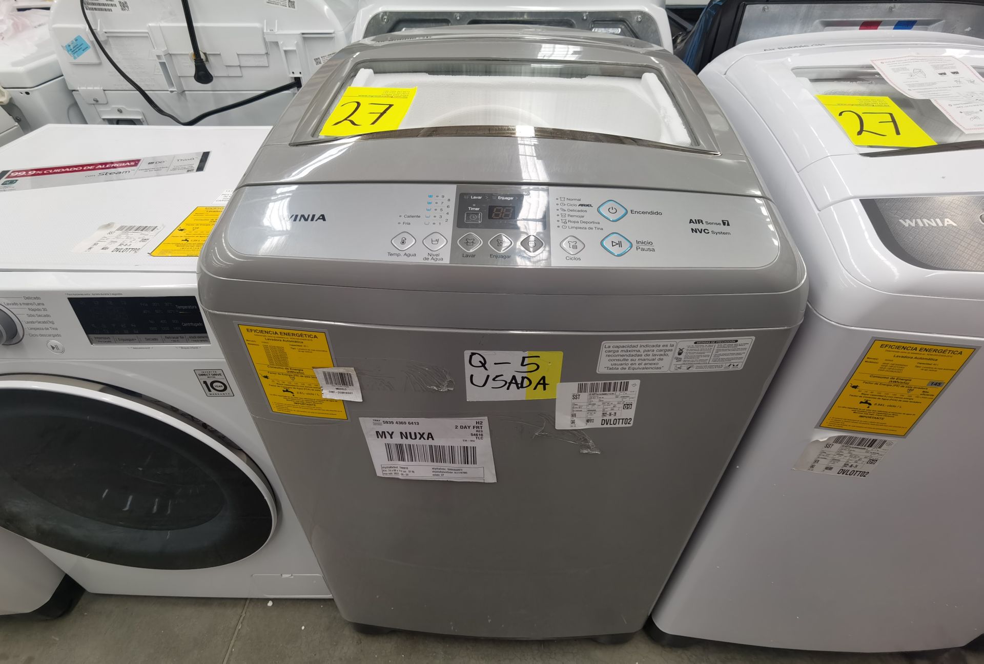 Lote de 2 Lavadoras contiene: 1 Lavadora de 18 Kg, Marca WINIA, Modelo DWF-DG361AGG1 , No de