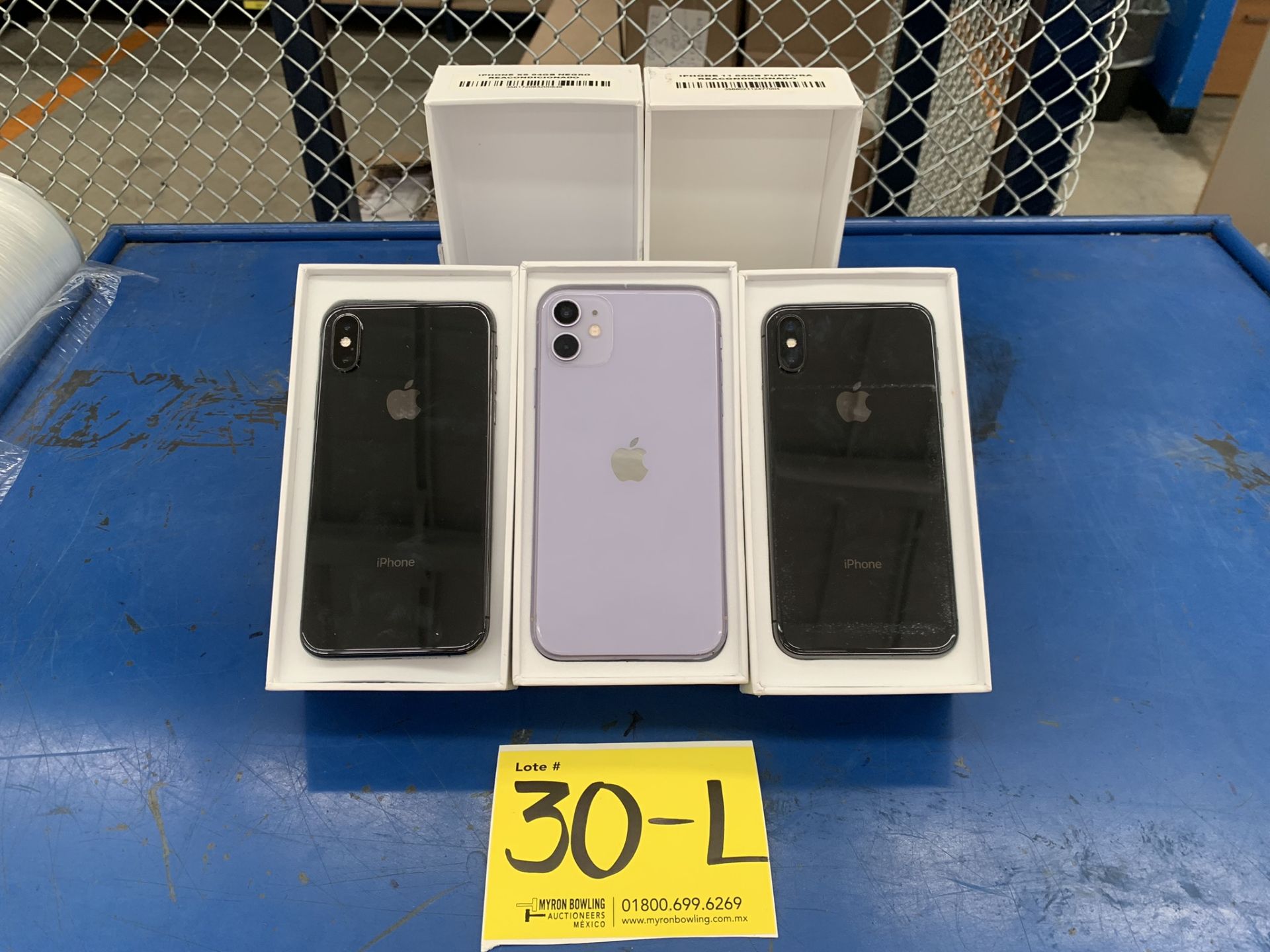 Lote De 3 Teléfonos Celular Contiene: 1 Iphone Marca Apple, Modelo 11, Color Purpura, 64 GB De