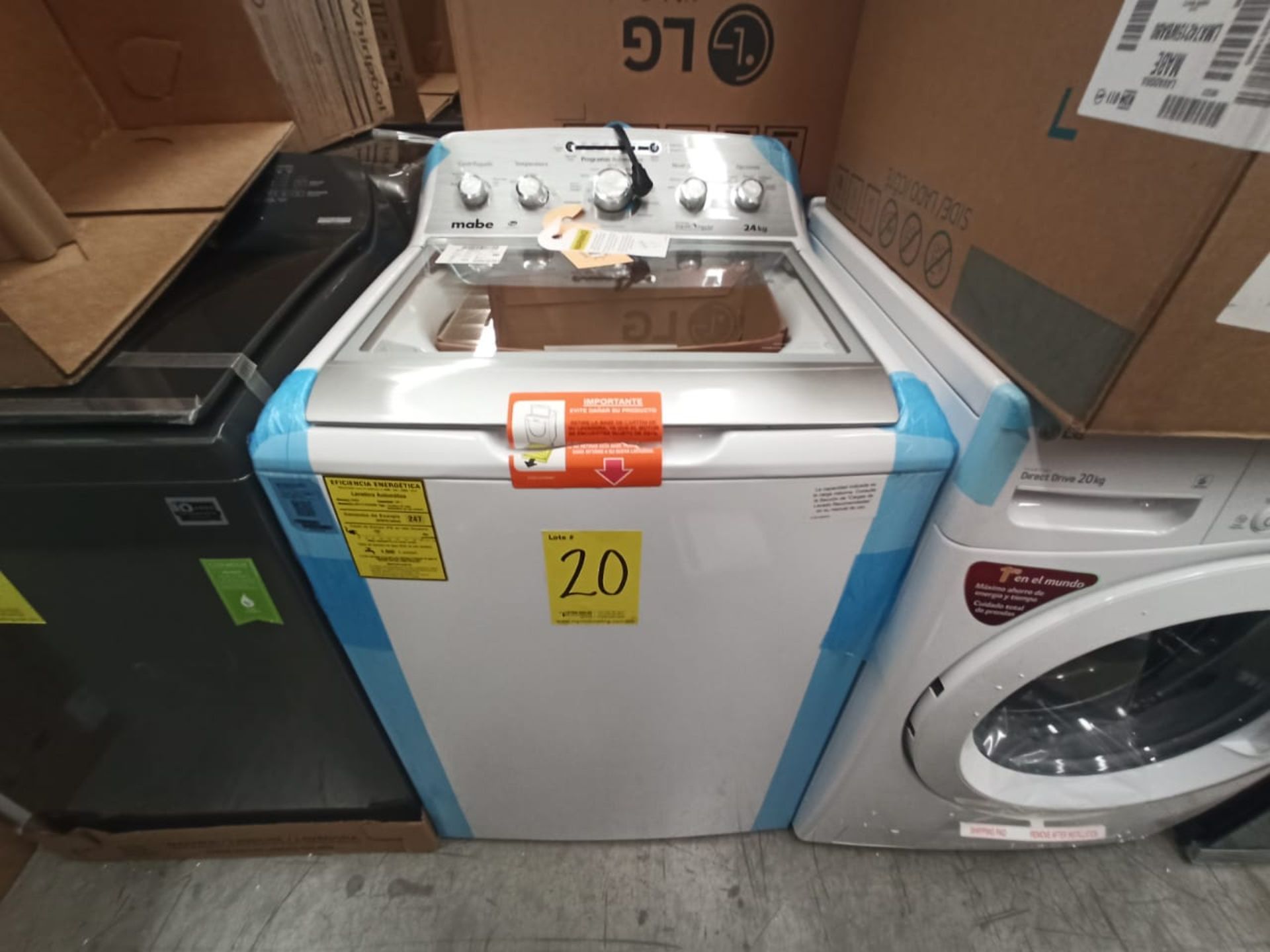 1 Lavadora de 24 Kg, Marca MABE, Modelo LMA74215WBAB02, No de serie 2205S14695, Color Blanco, LB-02 - Image 2 of 9