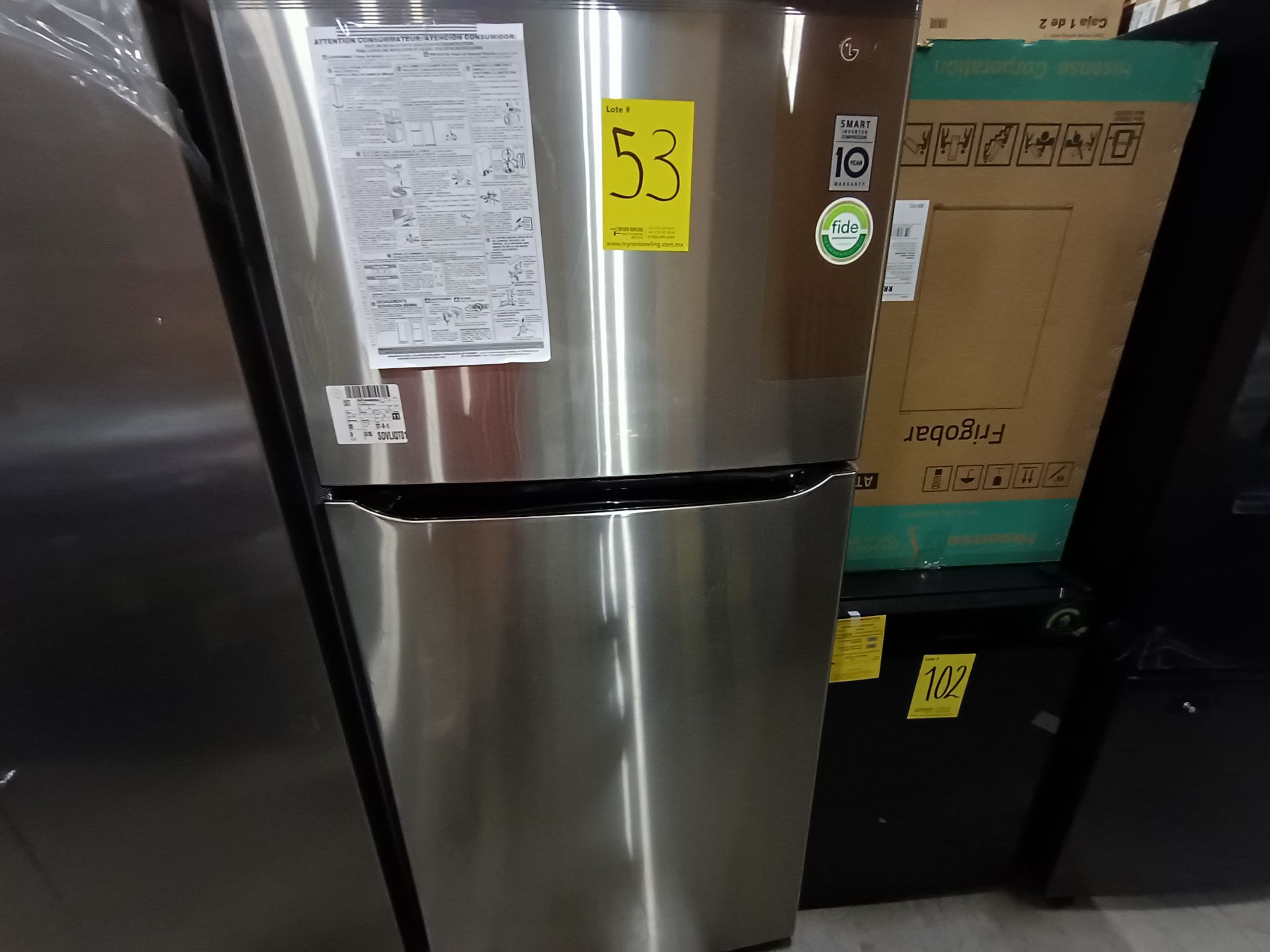 1 Refrigerador Marca LG, Modelo LT57BPSX, No de serie 209MRAQ10296, Color Gris, LB-025604.