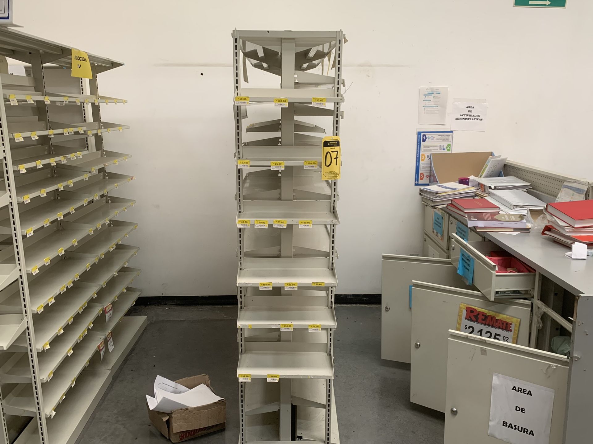 3 gondola-type displays for pharmacy (medications) with 45 shelves - Image 11 of 15