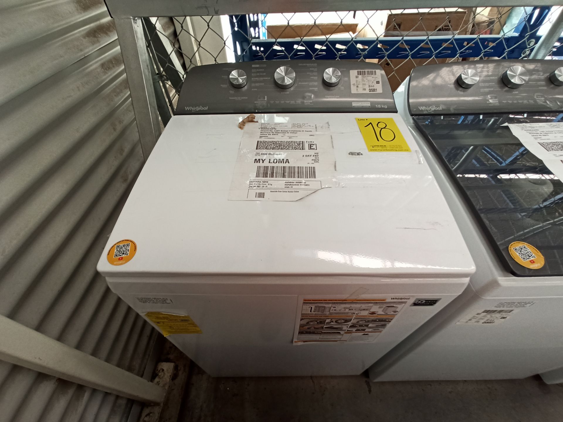 Lote de 2 Lavadoras contiene: 1 Lavadora de 18 KG Marca WHIRLPOOL, Modelo 8MWTW1823WJM0, Serie HLB1 - Image 9 of 17