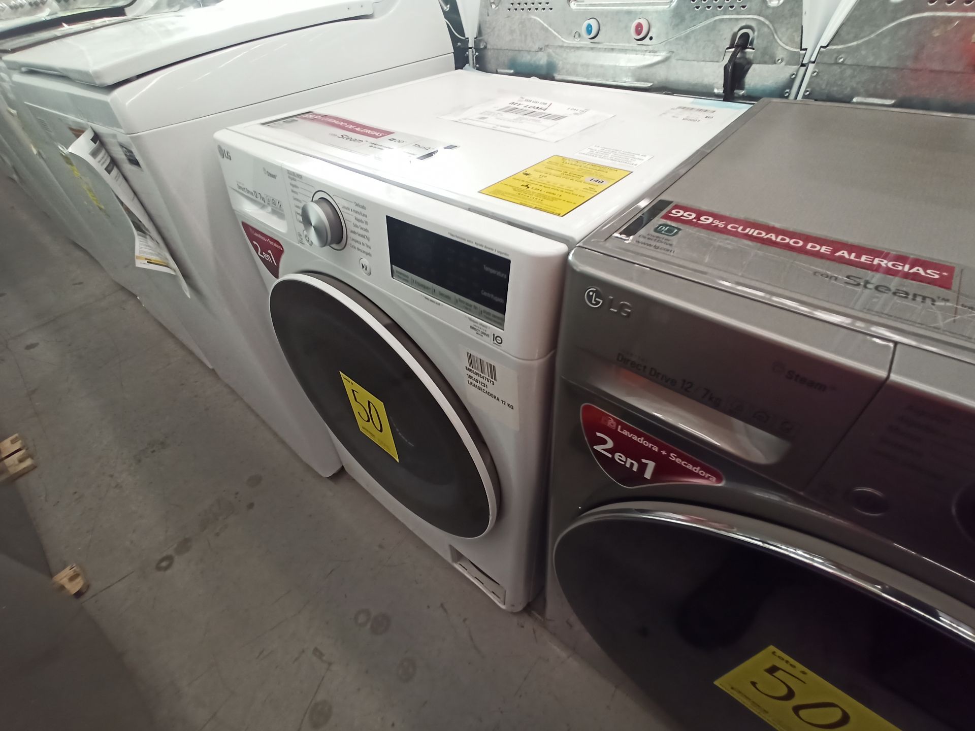 Lote de 3 lavadoras contiene: 1 Lavasecadora de 12/7 KG Marca LG, Modelo WD12VVC4S6S, Serie 208PNNA - Image 4 of 8