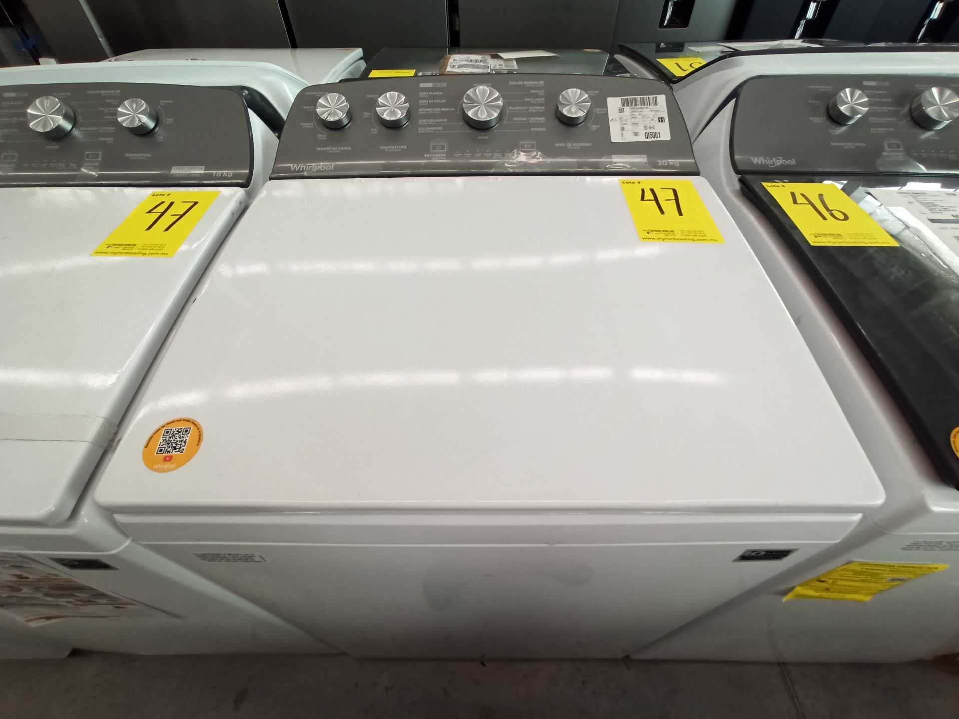 Lote de 2 lavadoras contiene: 1 Lavadora de 20 KG Marca WHIRLPOOL, Modelo 8MWTW2024MJM0, Serie HLB3