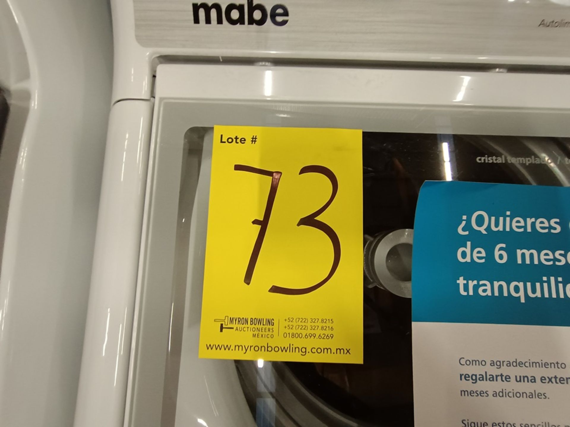 Lote de 2 Lavadoras contiene: 1 lavadora de 19 kg Marca MABE, Modelo LMA79113VBAB03, Serie S73629, - Image 9 of 18