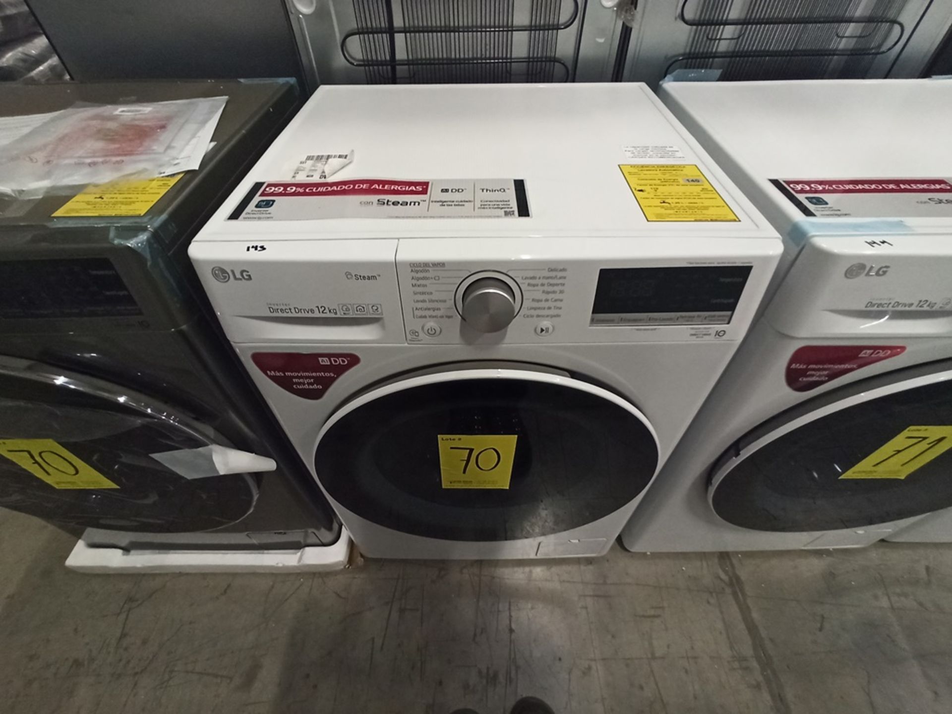 Lote de 2 Lavadoras contiene: 1 lavadora de 12/7 kg Marca LG, Modelo WM12WVC4S6, Serie K1N049, Colo - Image 11 of 18