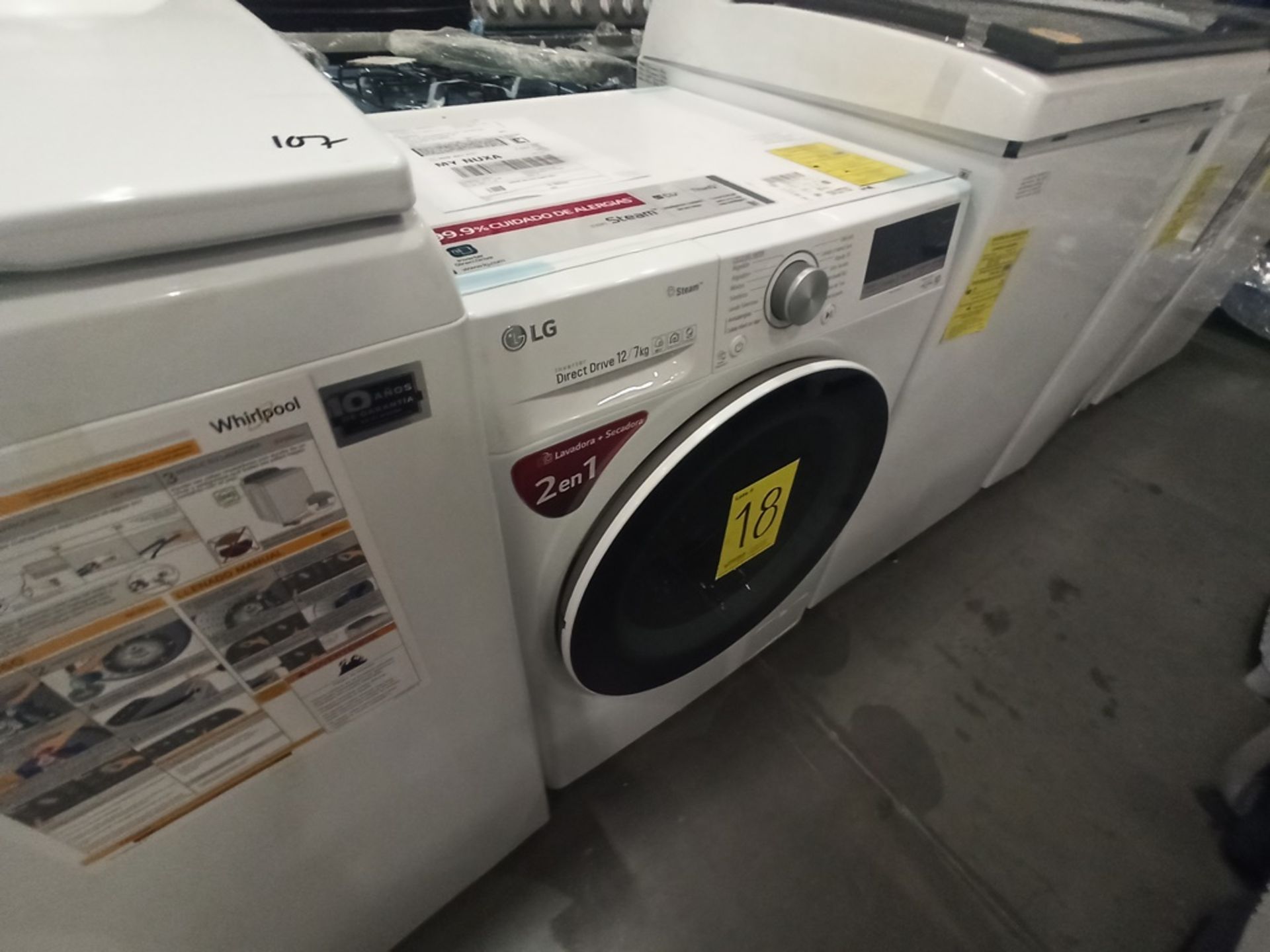 Lote de 2 Lavadoras contiene: 1 lavadora de 18 kg Marca WHIRPOOL, Modelo 8MWTW1823WJM0, Serie HLB39 - Image 5 of 18