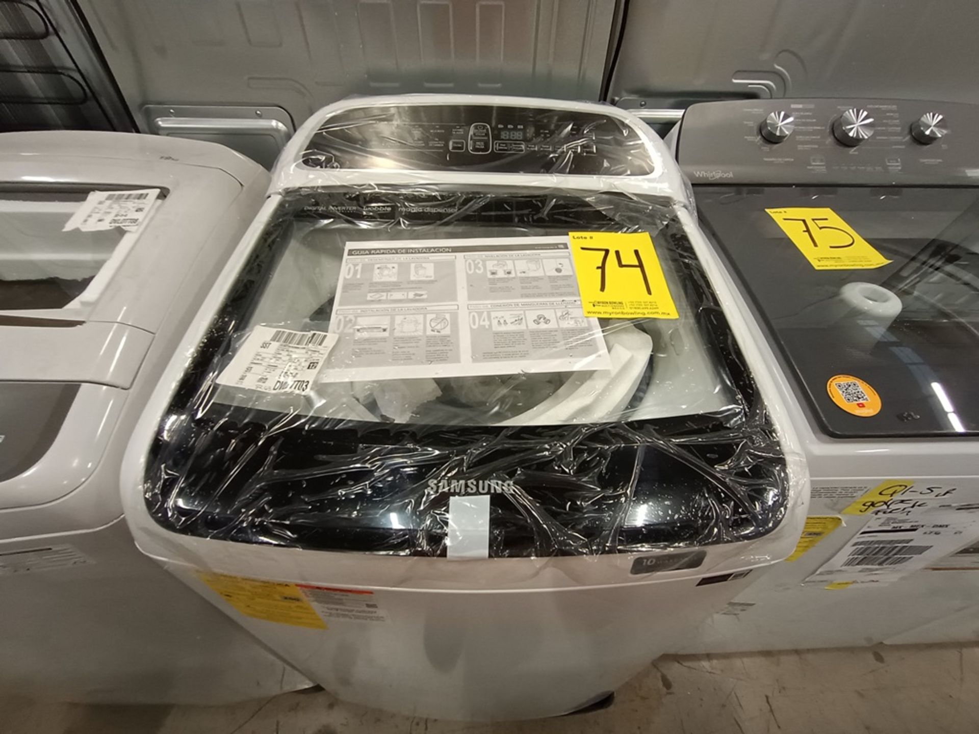 Lote de 2 Lavadoras contiene: 1 lavadora de 19 kg Marca SAMSNG, Modelo WA19T6260BW, Serie 02627X, C - Image 11 of 18