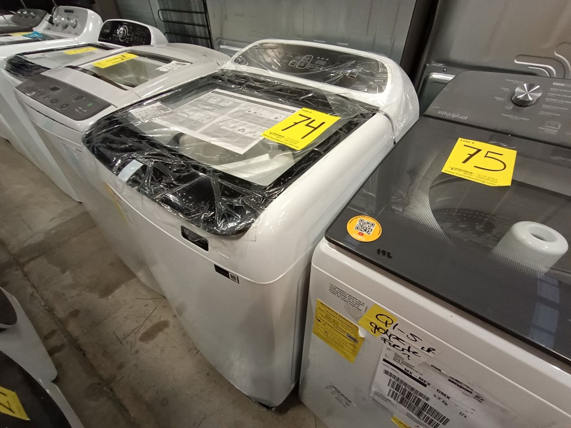 Lote de 2 Lavadoras contiene: 1 lavadora de 19 kg Marca SAMSNG, Modelo WA19T6260BW, Serie 02627X, C - Image 13 of 18
