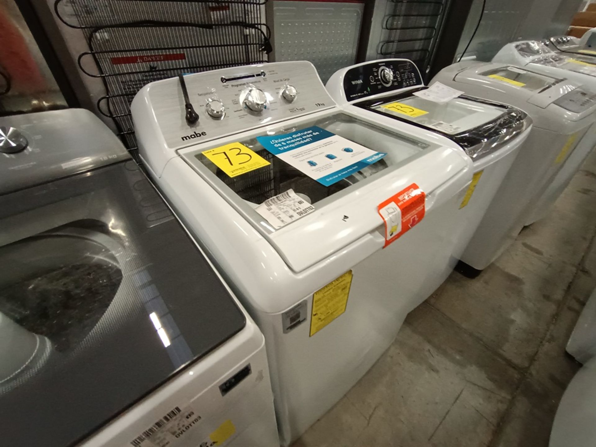 Lote de 2 Lavadoras contiene: 1 lavadora de 19 kg Marca MABE, Modelo LMA79113VBAB03, Serie S73629, - Image 5 of 18