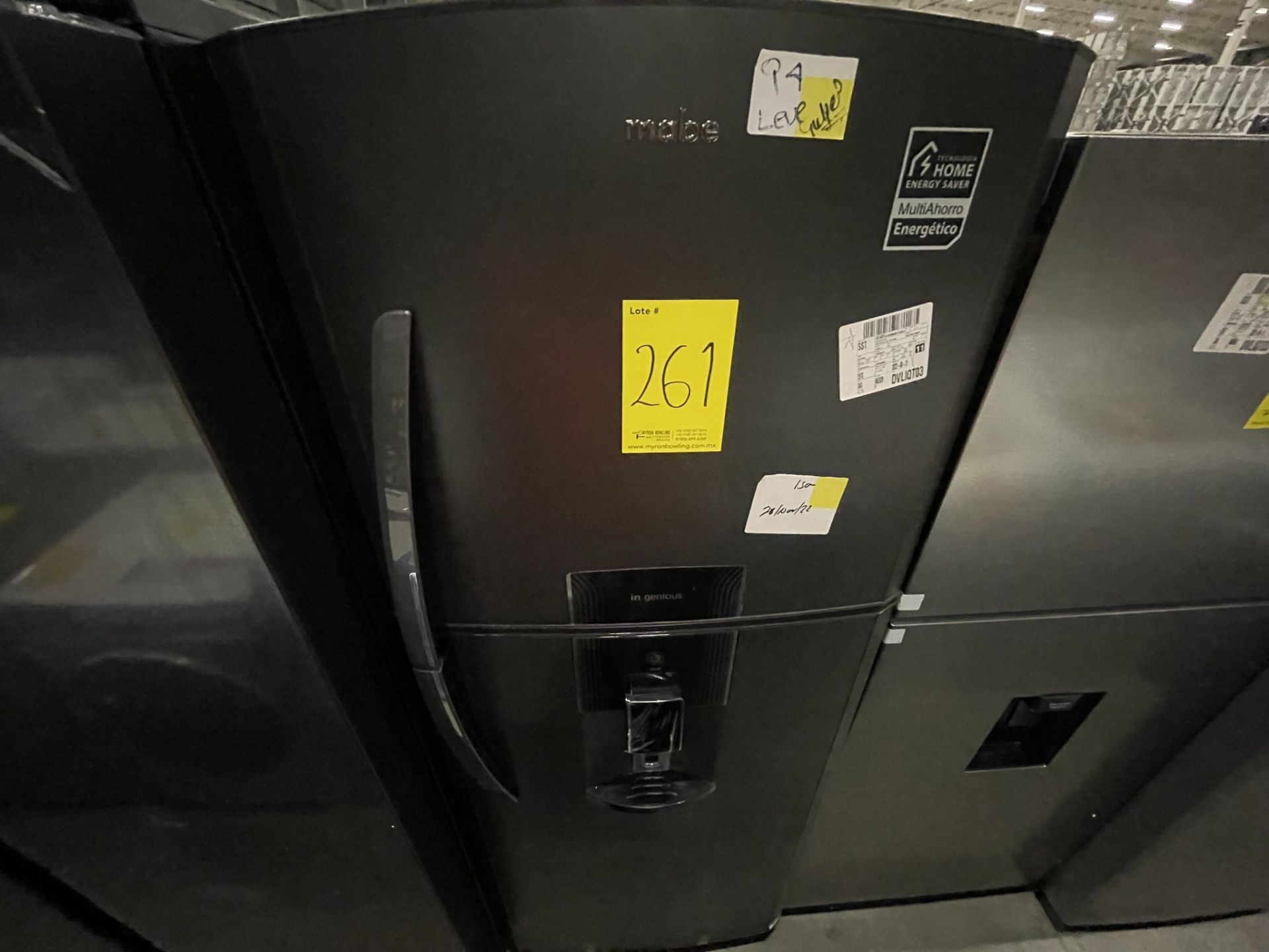 (EQUIPO NUEVO) 1 Refrigerador Con Dispensador De Agua Marca MABE, Modelo RME360FDMRDA, Serie 2210B8