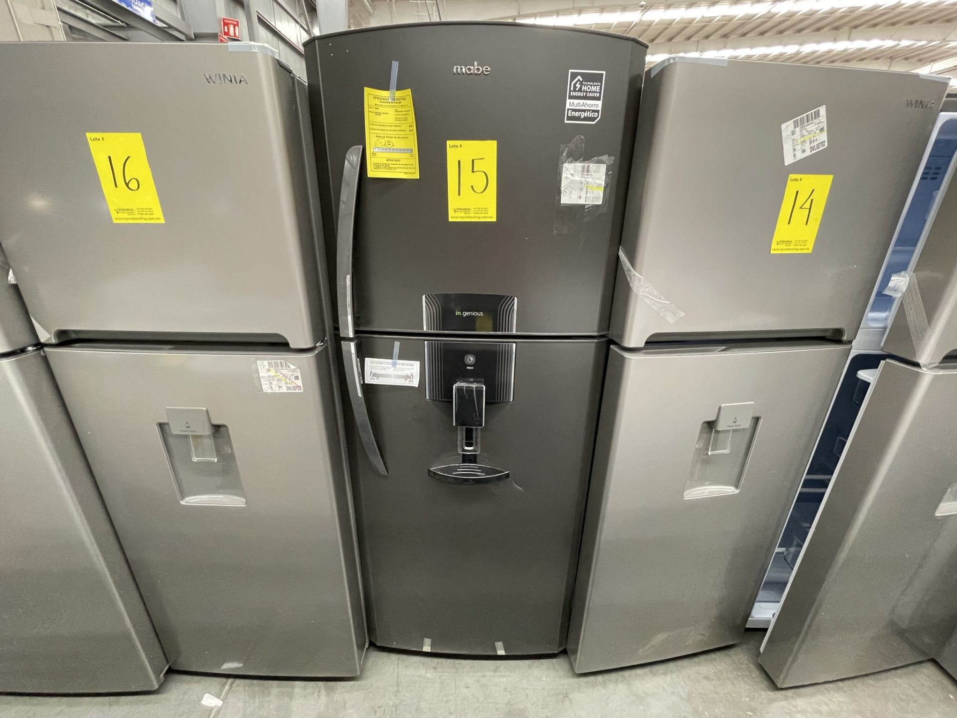 (EQUIPO NUEVO) 1 Refrigerador Con Dispensador De Agua Marca MABE, Modelo RME360FDMRDA, Serie 2210B8 - Image 2 of 9
