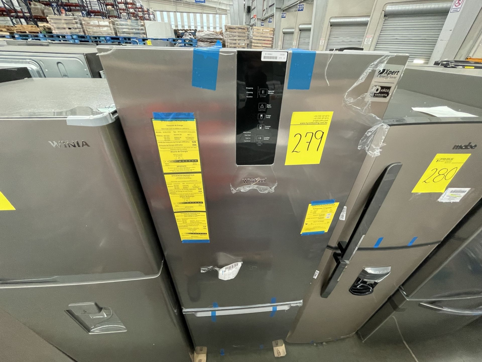 (EQUIPO NUEVO) 1 Refrigerador Marca WHIRPOOL, Modelo WB1332A, Serie WB1332A03, Color GRIS, LB-61189
