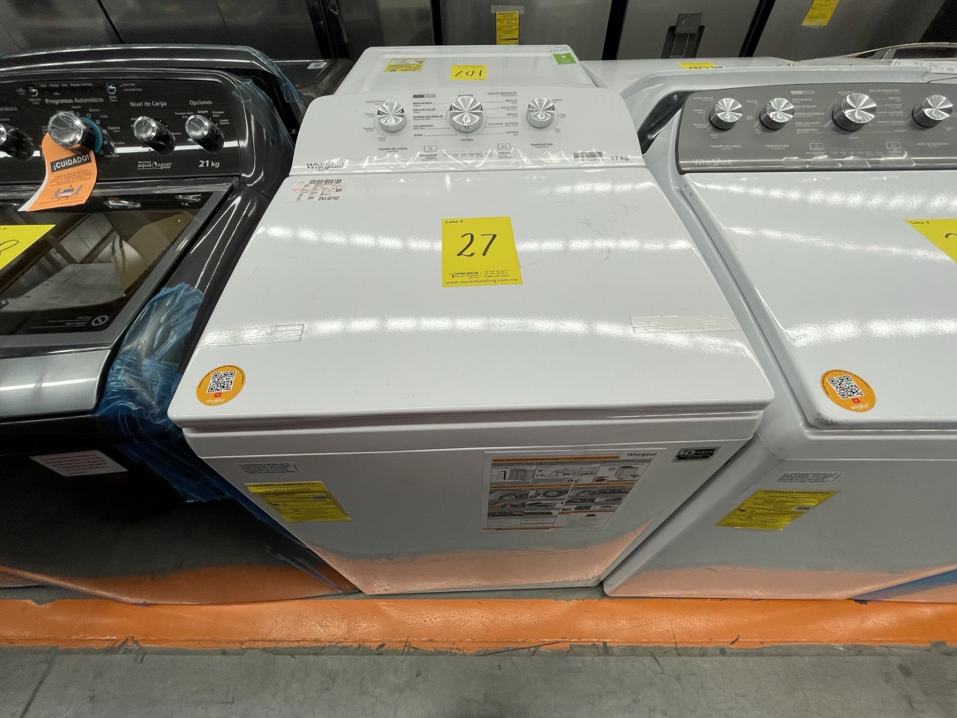 (EQUIPO NUEVO) 1 Lavadora De 17 Kg, Marca Whirlpool, Modelo 8MWTW1713MJQ0, No De Serie HLB1916690, - Image 5 of 9