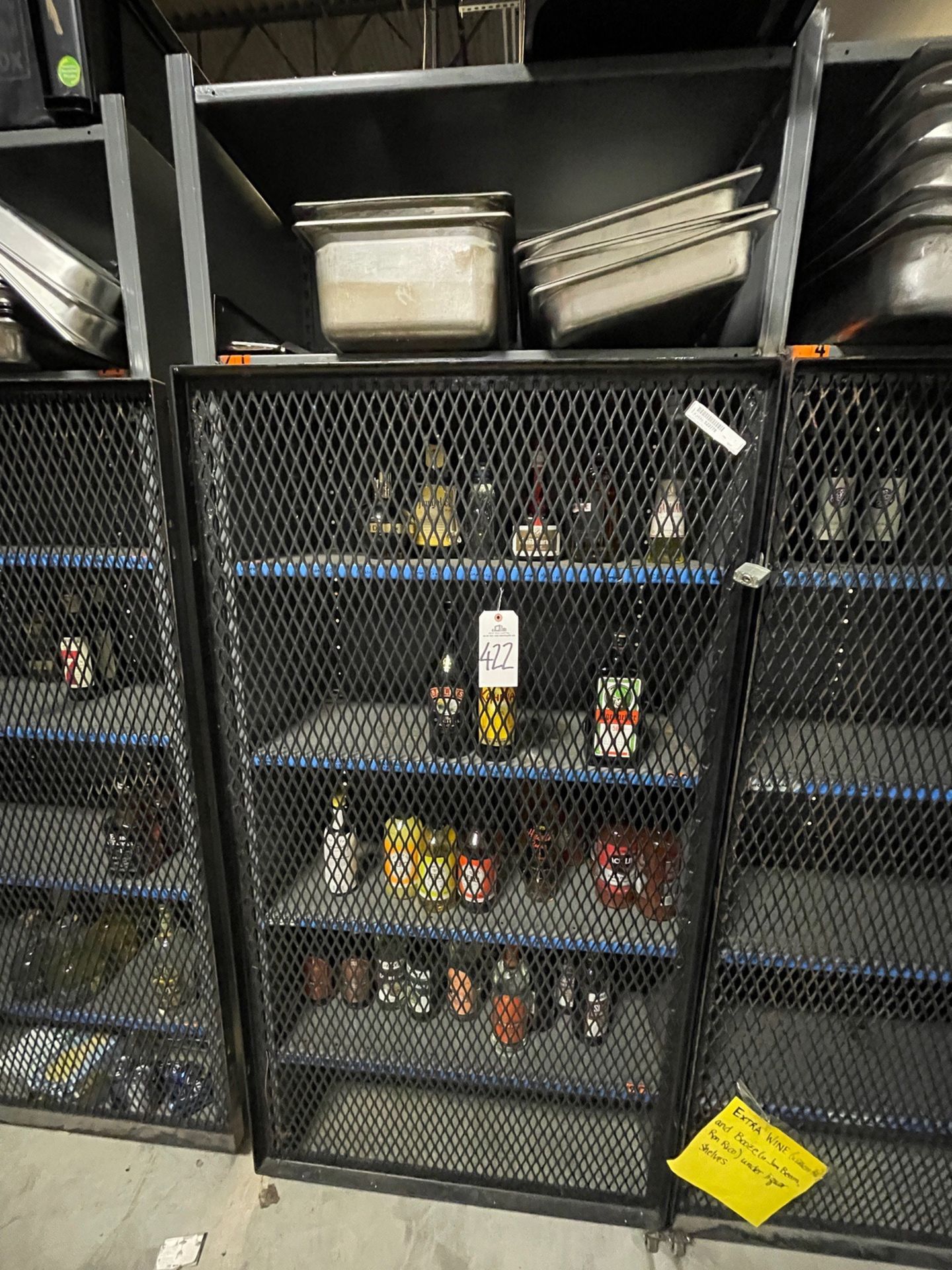 Lockable Storage Cabinet with Cage Front and 6 Shelves, Approx. 3' x 18" x 90" | Rig Fee $150