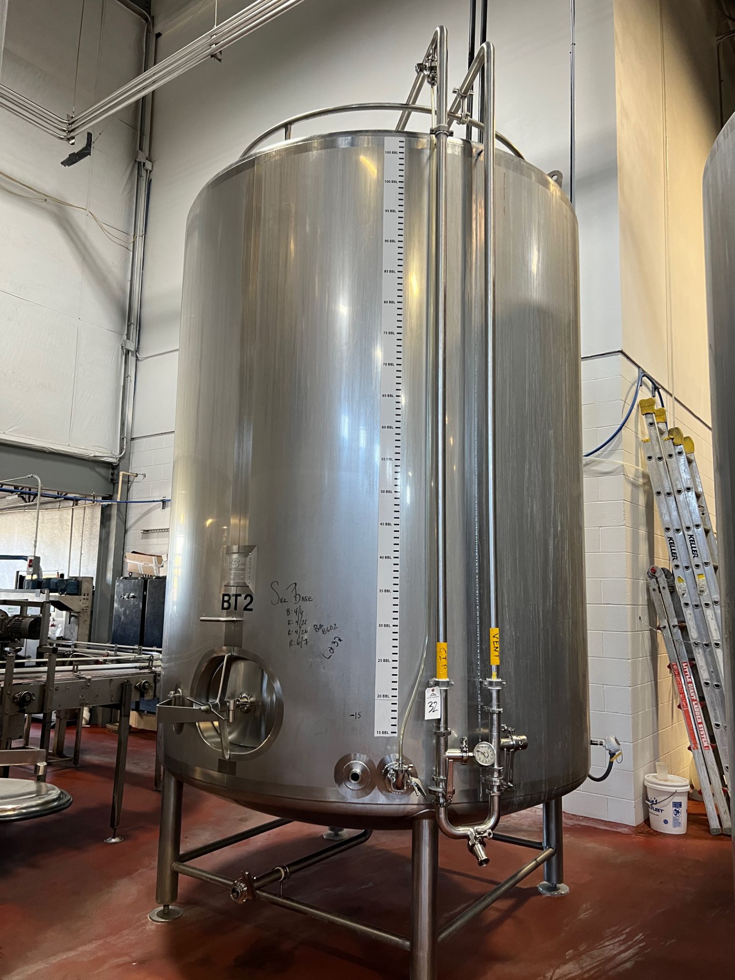 2012 Sprinkman 100 BBL Stainless Steel Brite Tank, Glycol Jacketed, Rounded Bottom, | Rig Fee $2000