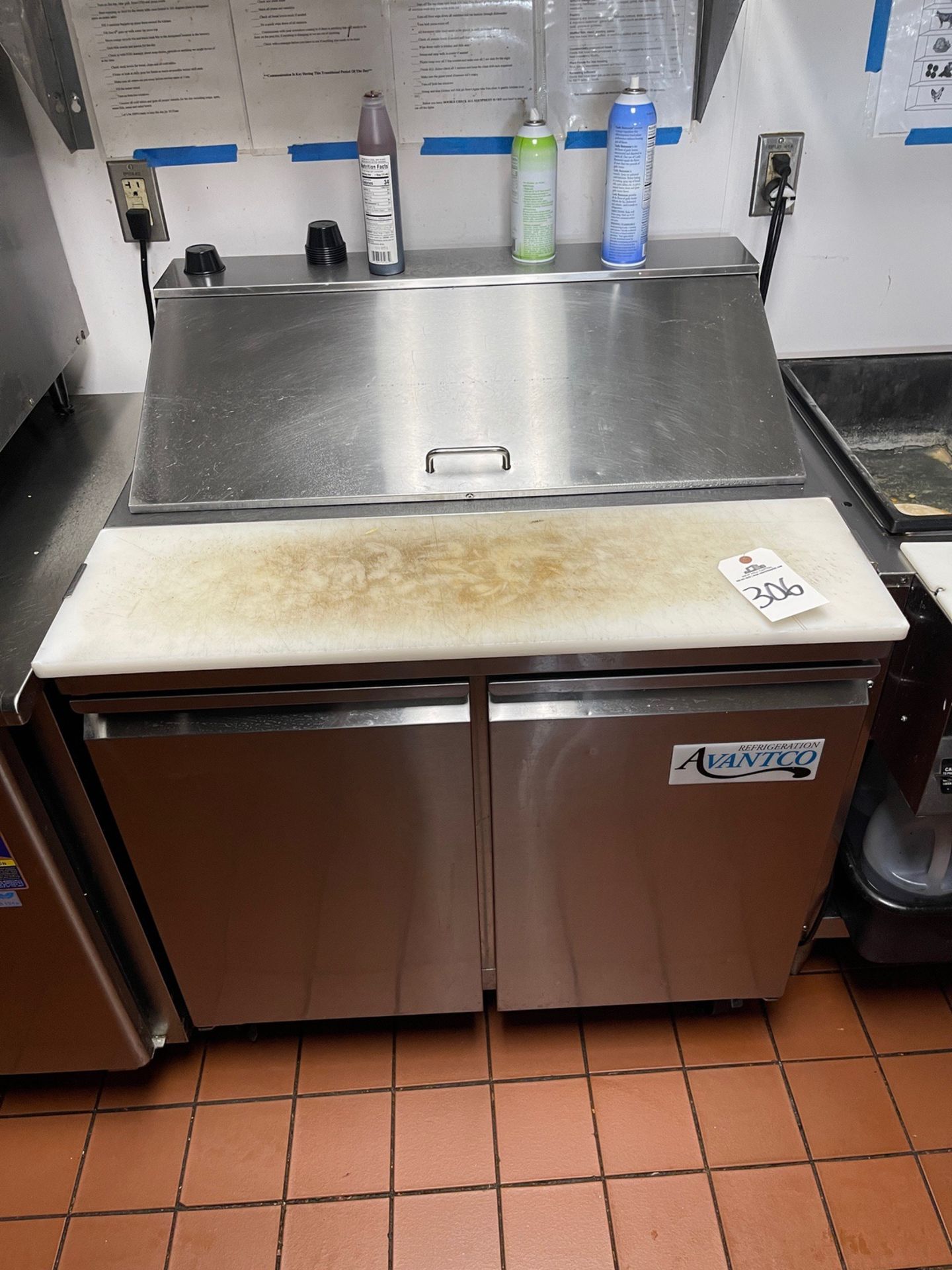 Avantco 2 Door Cooler with Salad Station and Cutting Board | Rig Fee $250