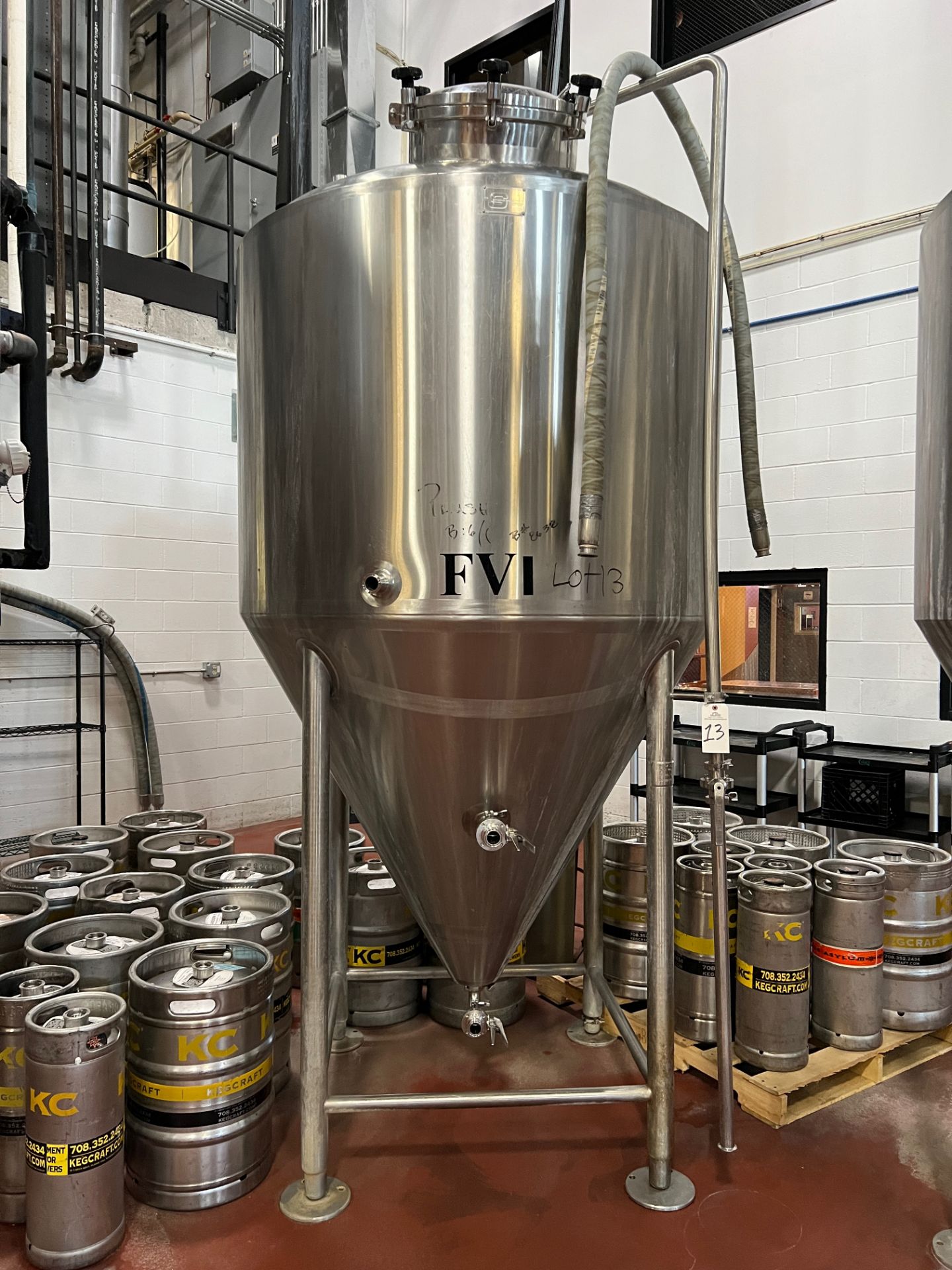 Sprinkman 500 Gal Stainless Steel Fermenter, Glycol Jacketed, Cone Bottom, Atmosphe | Rig Fee $1200