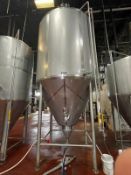 2012 Quality Tank 100 BBL Stainless Steel Fermenter, Glycol Jacketed, Cone Bottom, Atmospheric PSI,