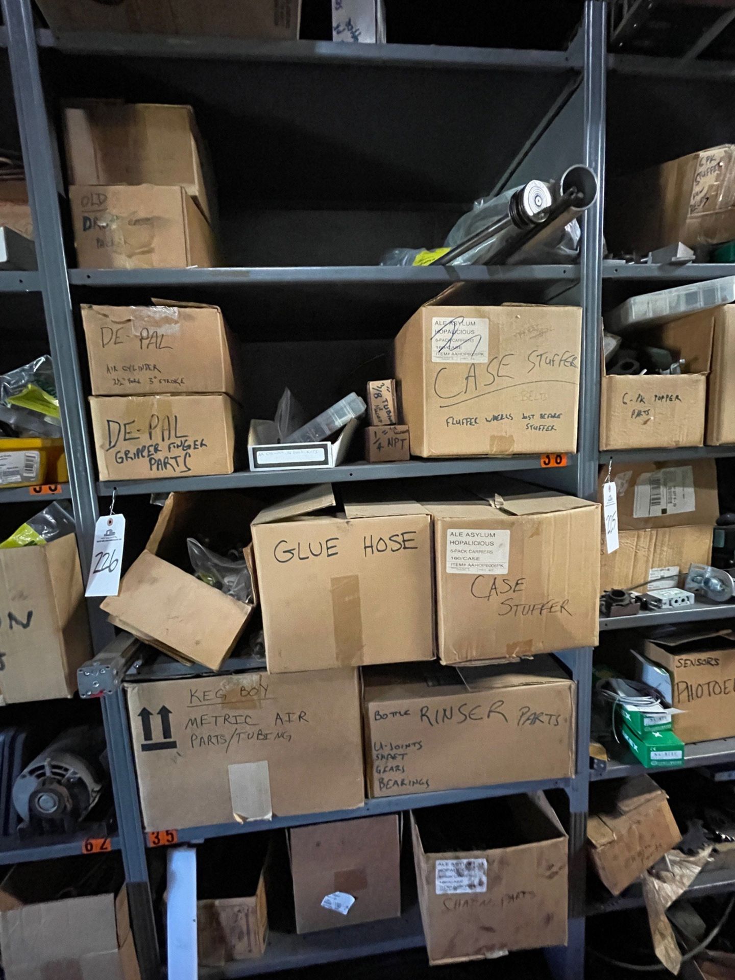 Section of Parts Shelves (includes items on shelf and shelving unit), - Subj to Bulk | Rig Fee $200