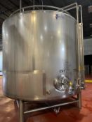Quality Tank 200 BBL Stainless Steel Holding Tank, Glycol Jacketed, Rounded Bottom, Approx. 12' Dia