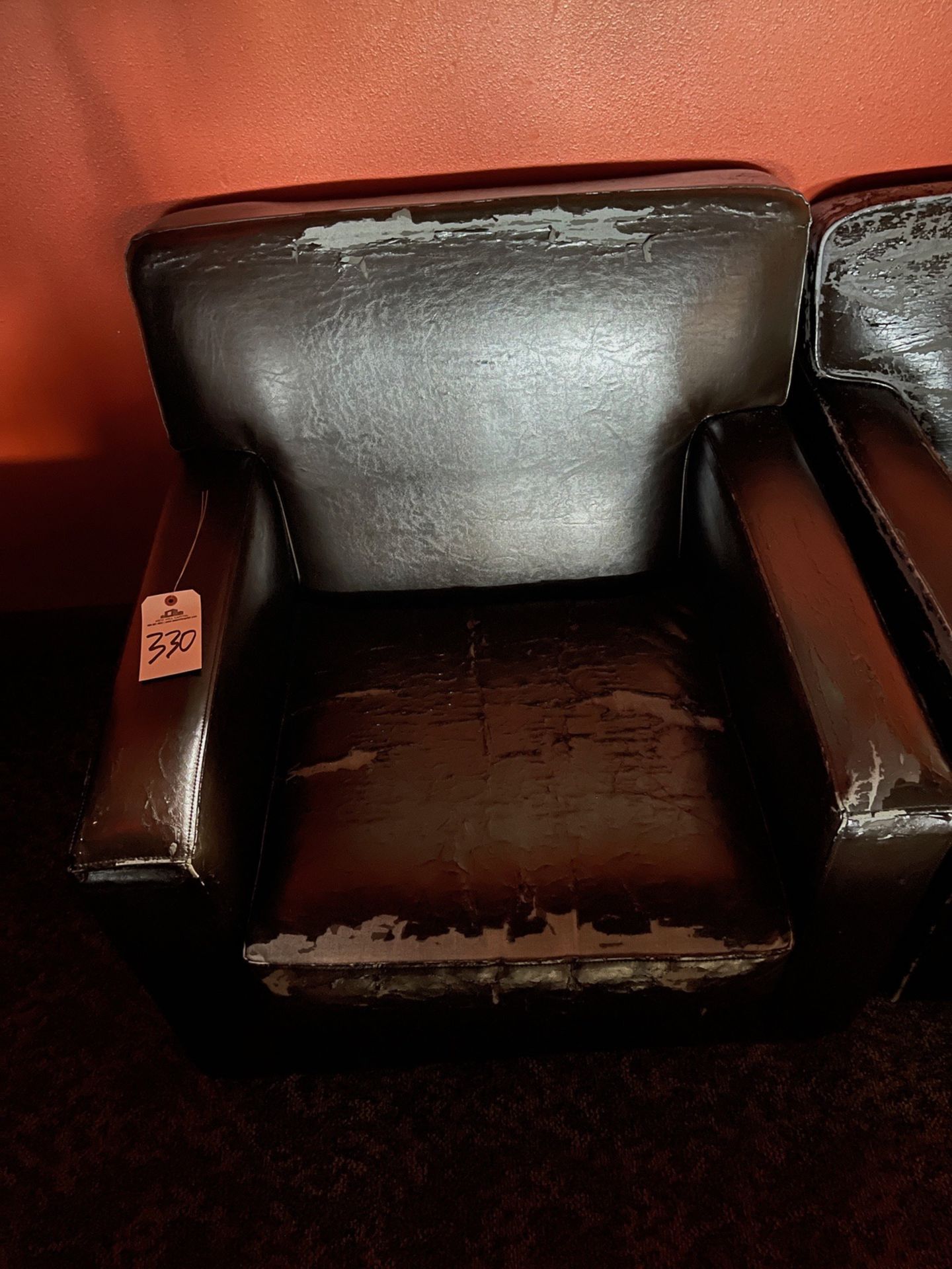 (2) Black Leather Lounge Chairs | Rig Fee $25