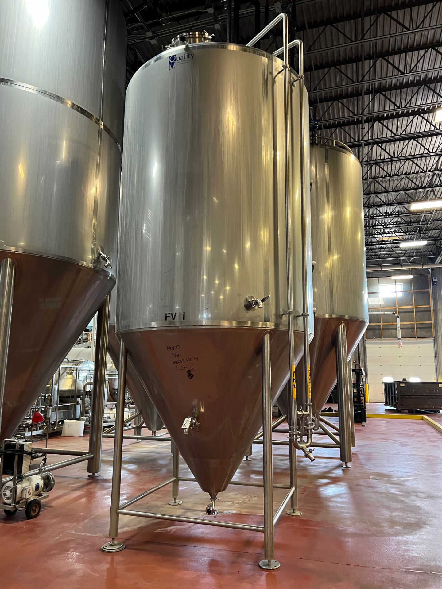 2013 Quality Tank 100 BBL Stainless Steel Fermenter, Glycol Jacketed, Cone Bottom, | Rig Fee $3000