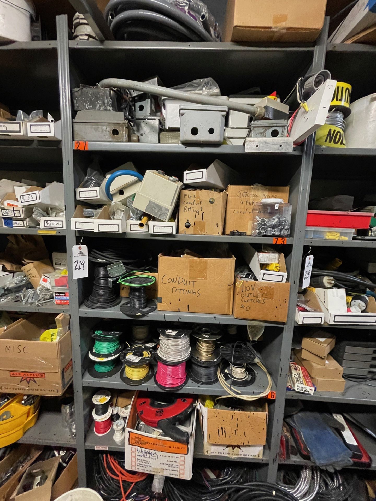 Section of Parts Shelves (includes items on shelf and shelving unit), - Subj to Bulk | Rig Fee $200