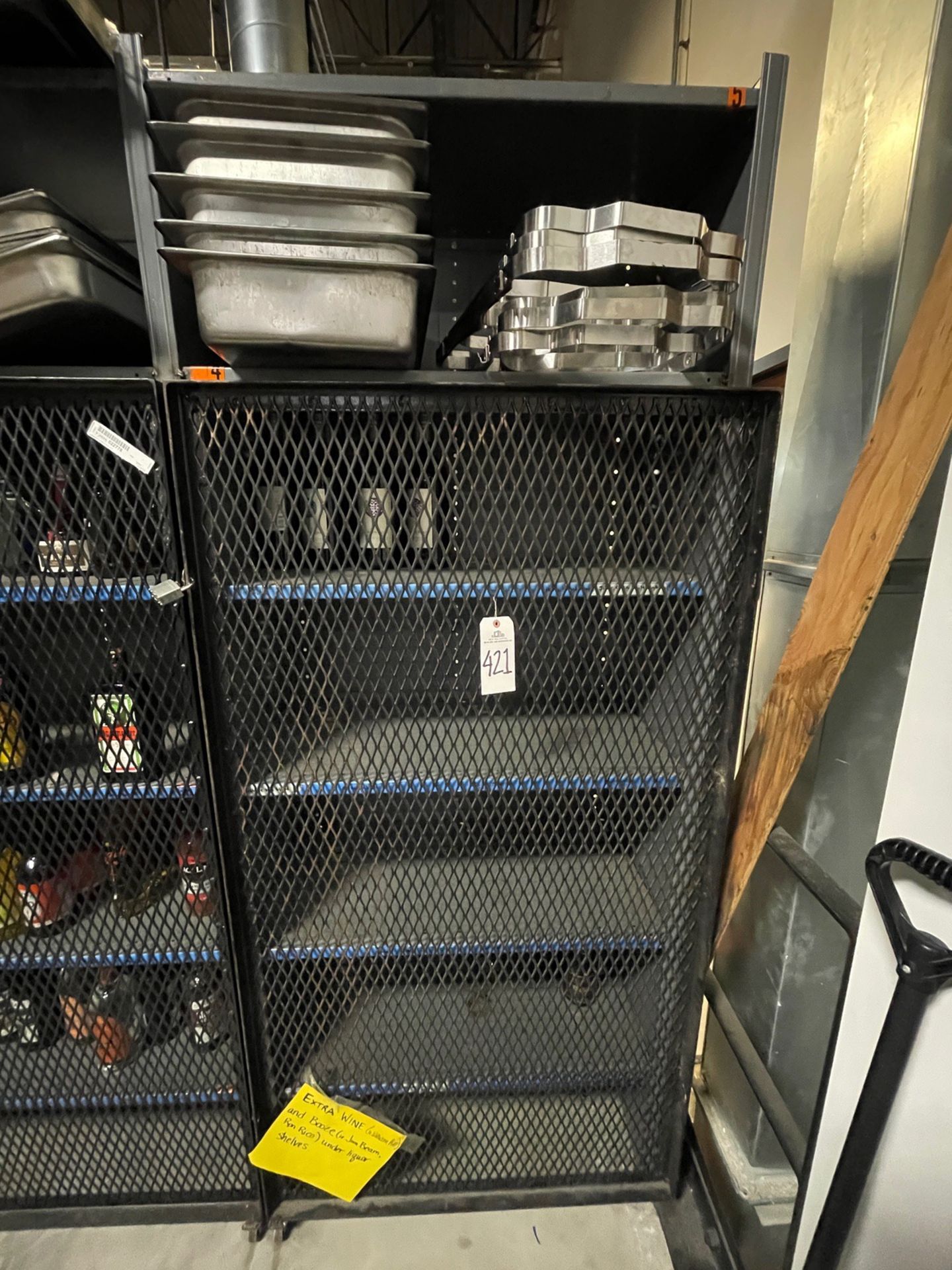 Lockable Storage Cabinet with Cage Front and 6 Shelves, Approx. 3' x 18" x 90" | Rig Fee $150