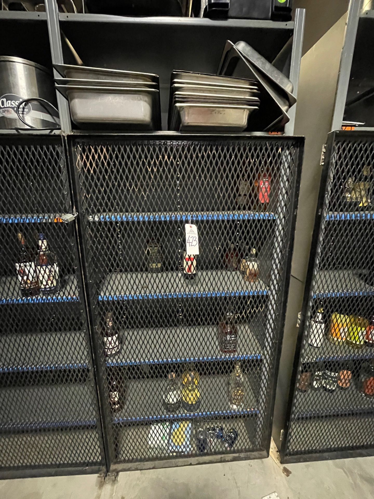 Lockable Storage Cabinet with Cage Front and 6 Shelves, Approx. 3' x 18" x 90" | Rig Fee $150