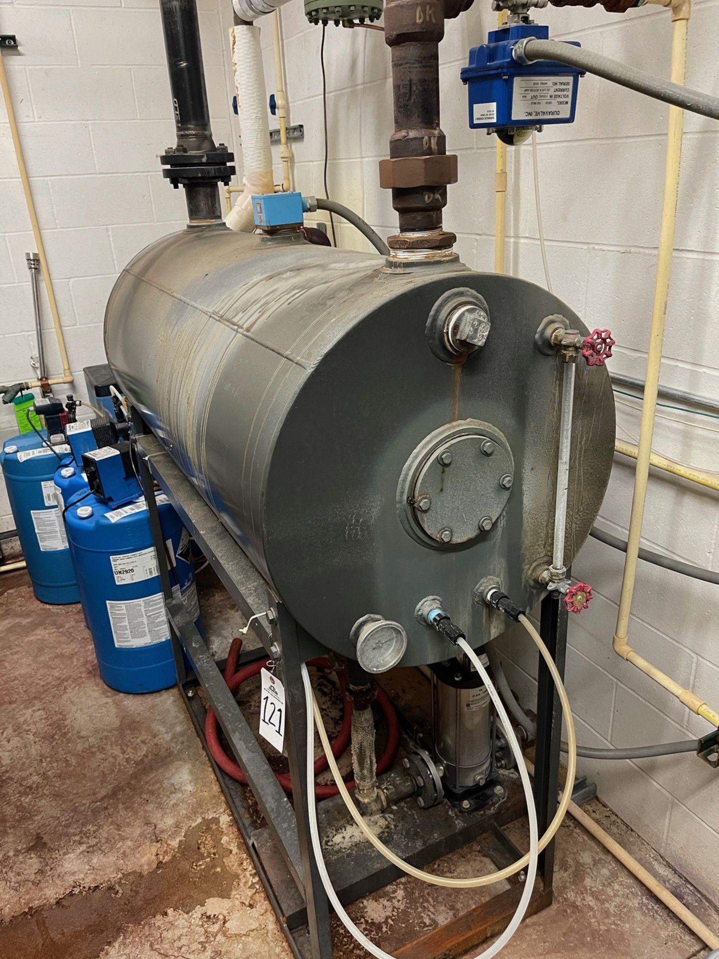 Boiler Water Treatment Tank on Welded Frame with Dosers and Pumps, Tank Approx. 2' | Rig Fee $200